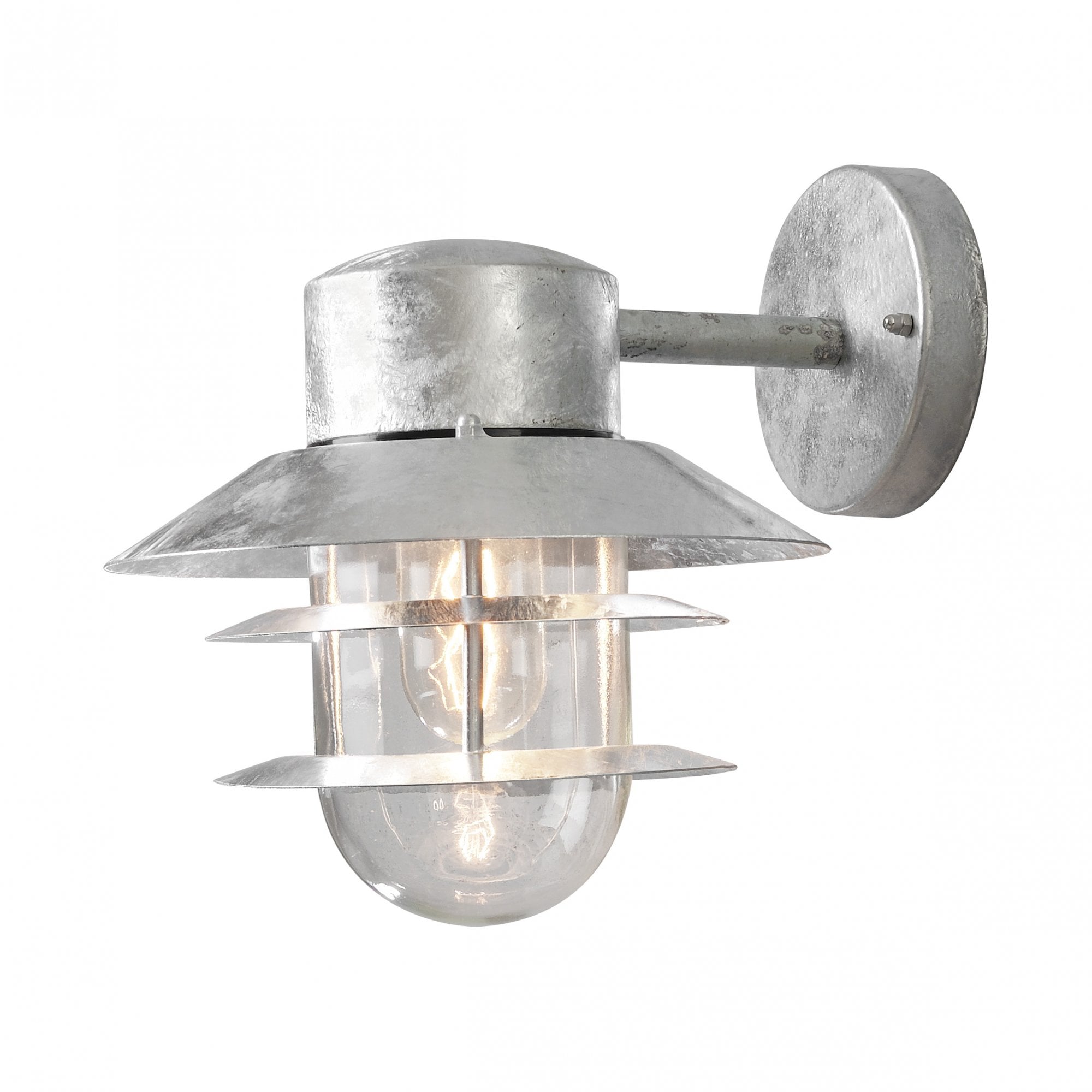 Konstsmide Modena Down Wall Lantern - Galvanised Steel