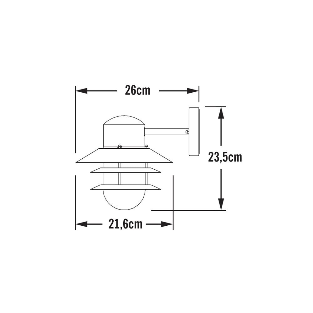 Konstsmide Modena Down Wall Lantern - Galvanised Steel