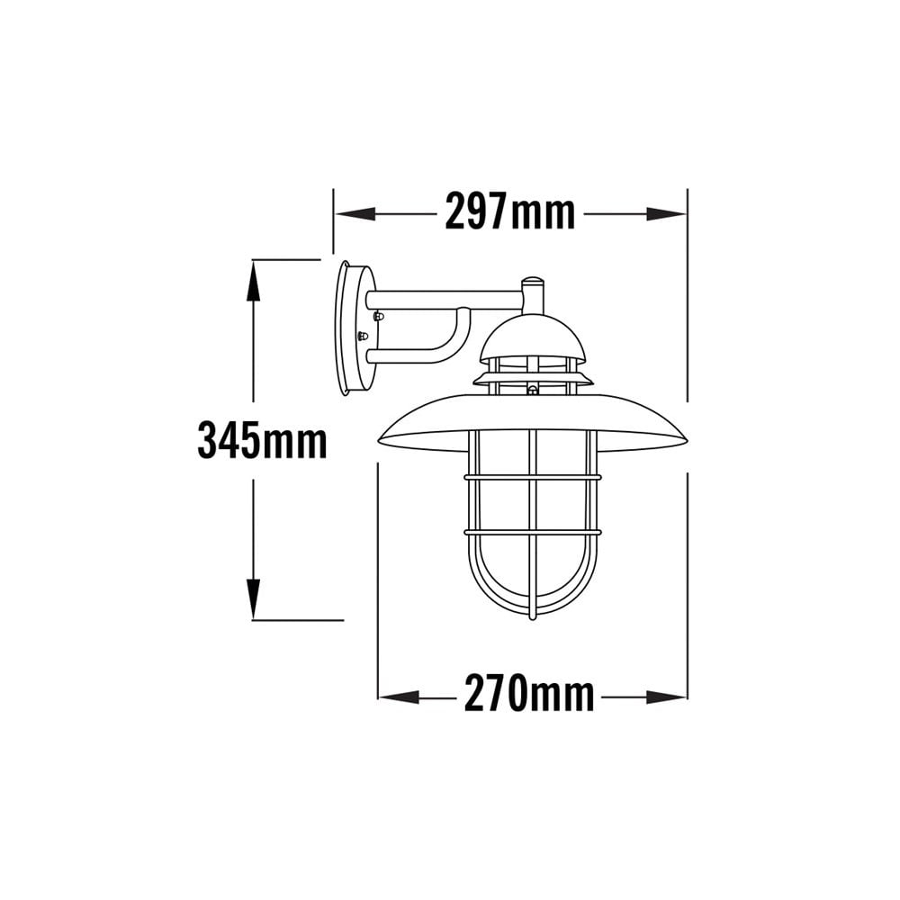 Konstsmide Sorrento Down Wall Light - Stainless Steel