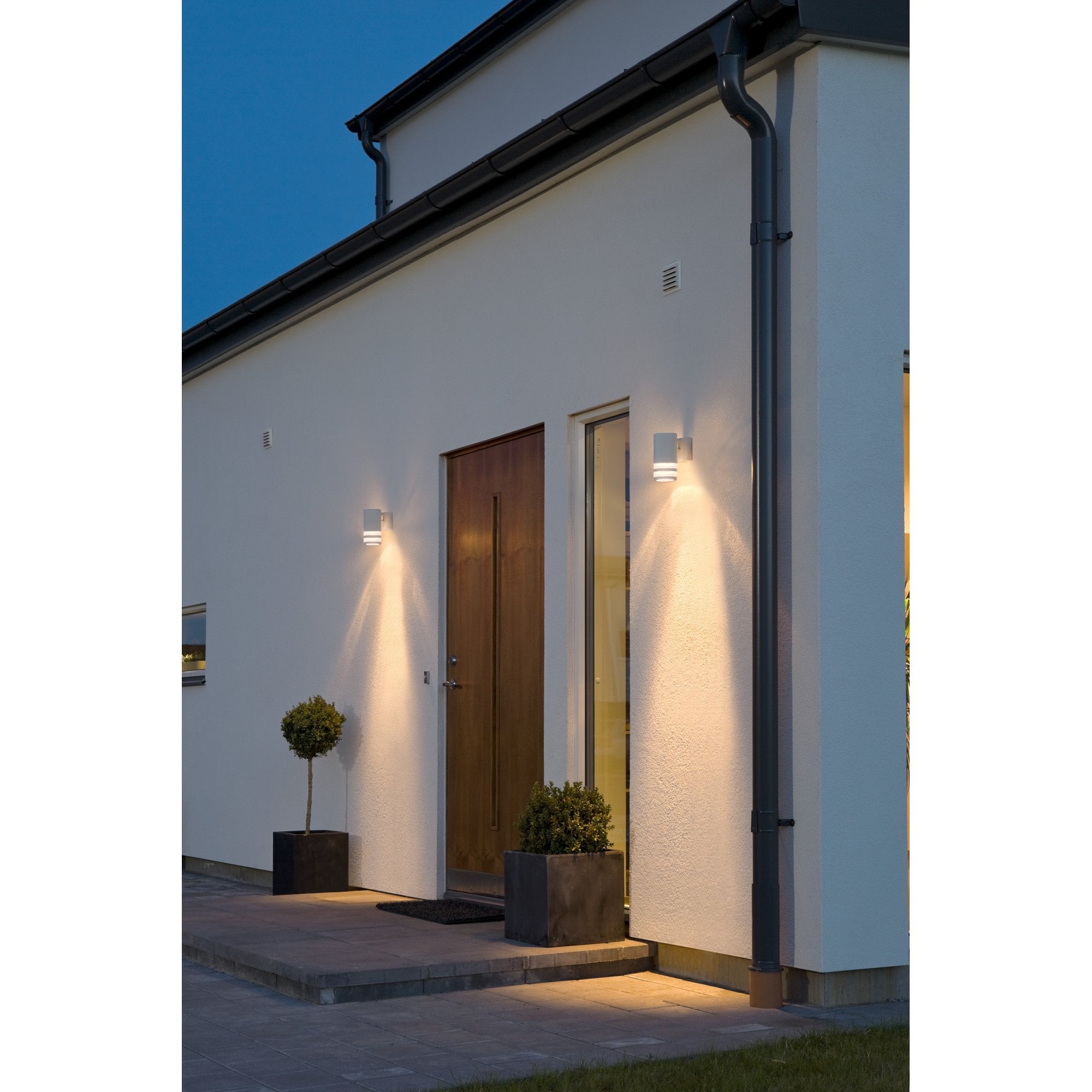 Konstsmide Modena Double Ring Down Wall Light - Matt White
