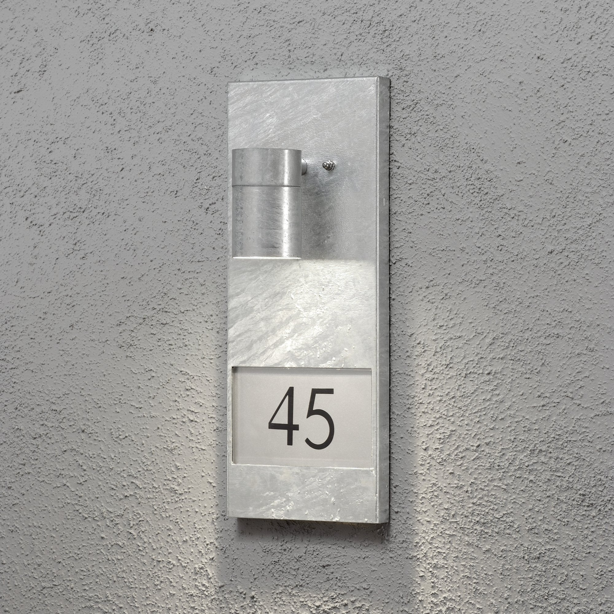 Konstsmide Modena House Number Wall Light - Galvanised