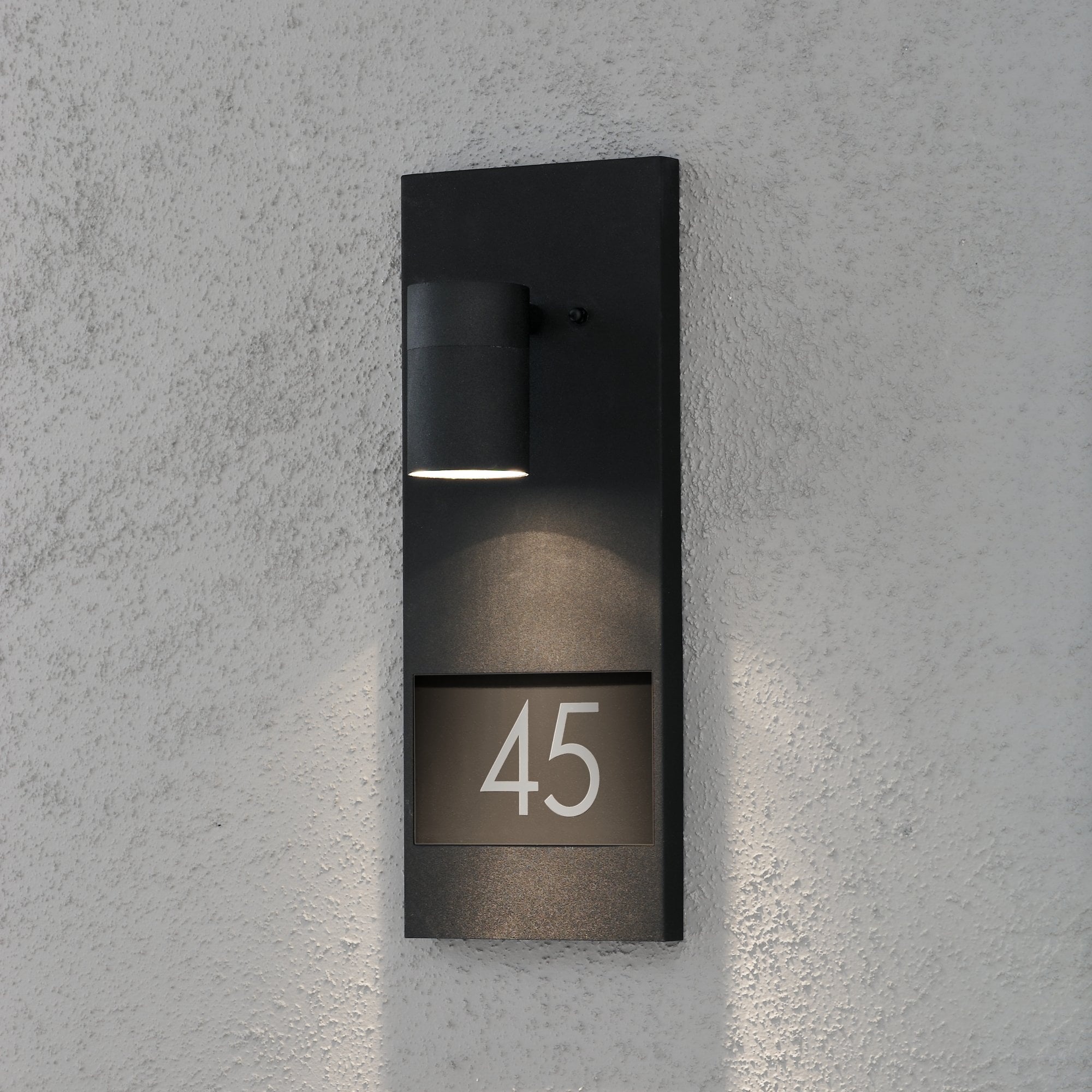 Konstsmide Modena House Number Wall Light - Matt Black