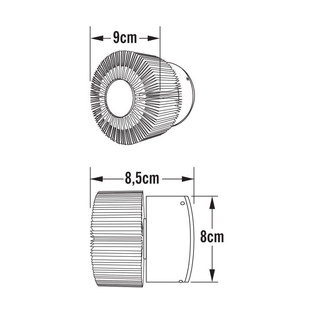 Konstsmide Monza High Power LED Wall Light - Anodized Copper