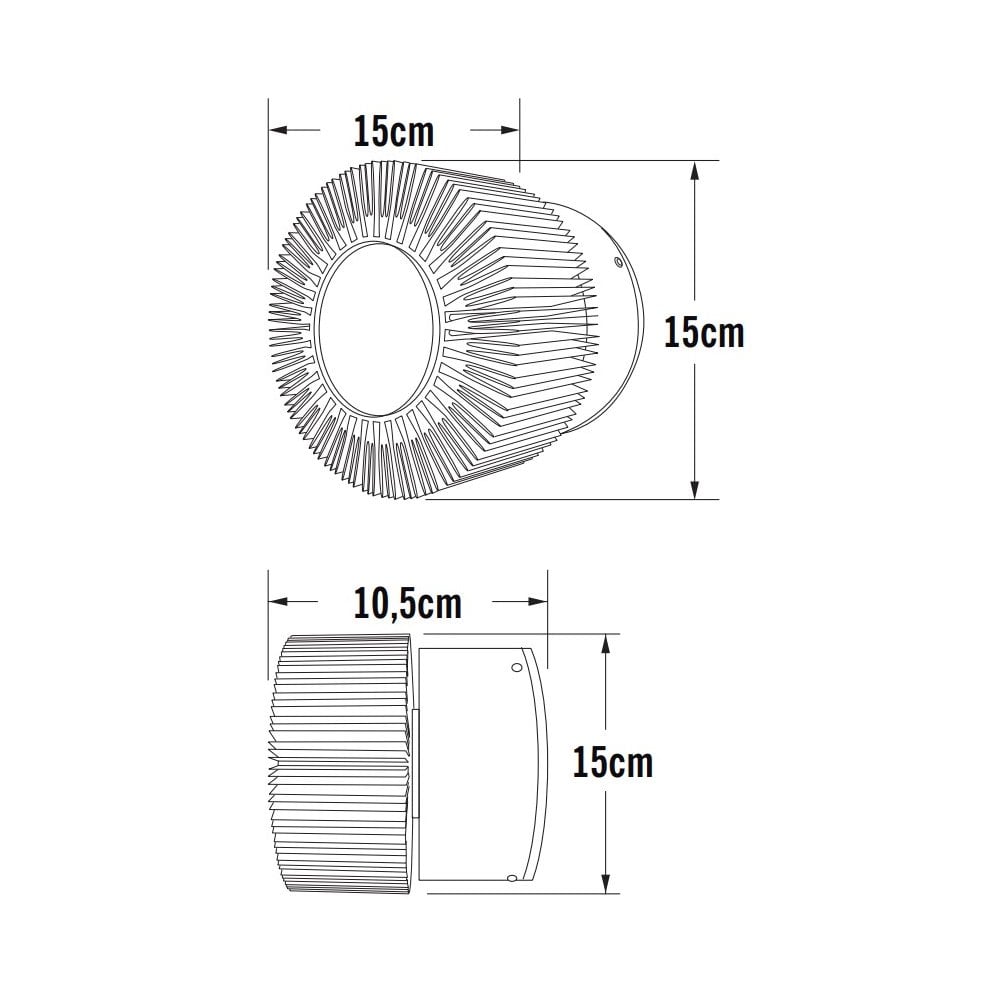 Konstsmide Monza Large High Power LED Wall Light - Aluminium