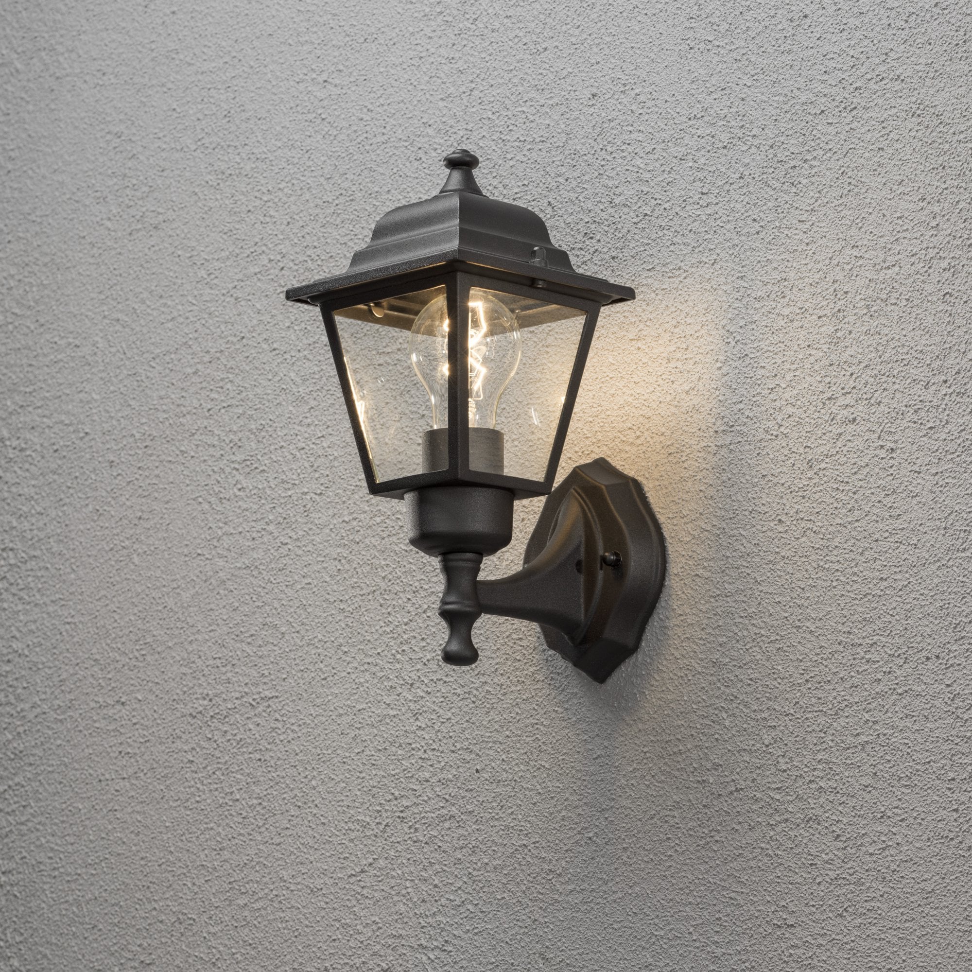 Konstsmide Budget Up Square Wall Light - Matt Black