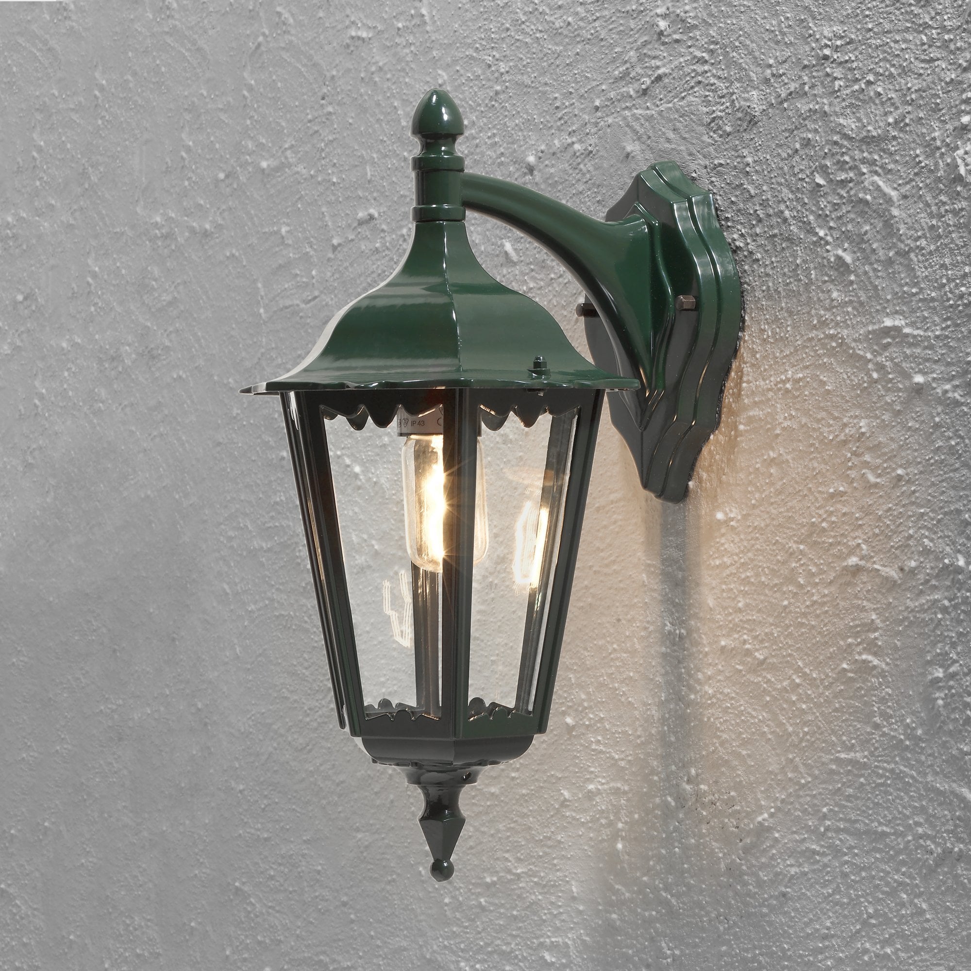Konstsmide Firenze 45cm Down Wall Light - Green