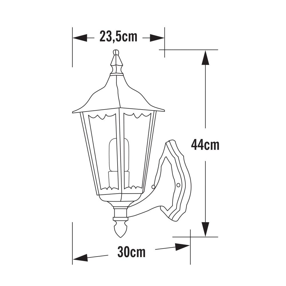 Konstsmide Firenze 45cm Up Wall Light - Green