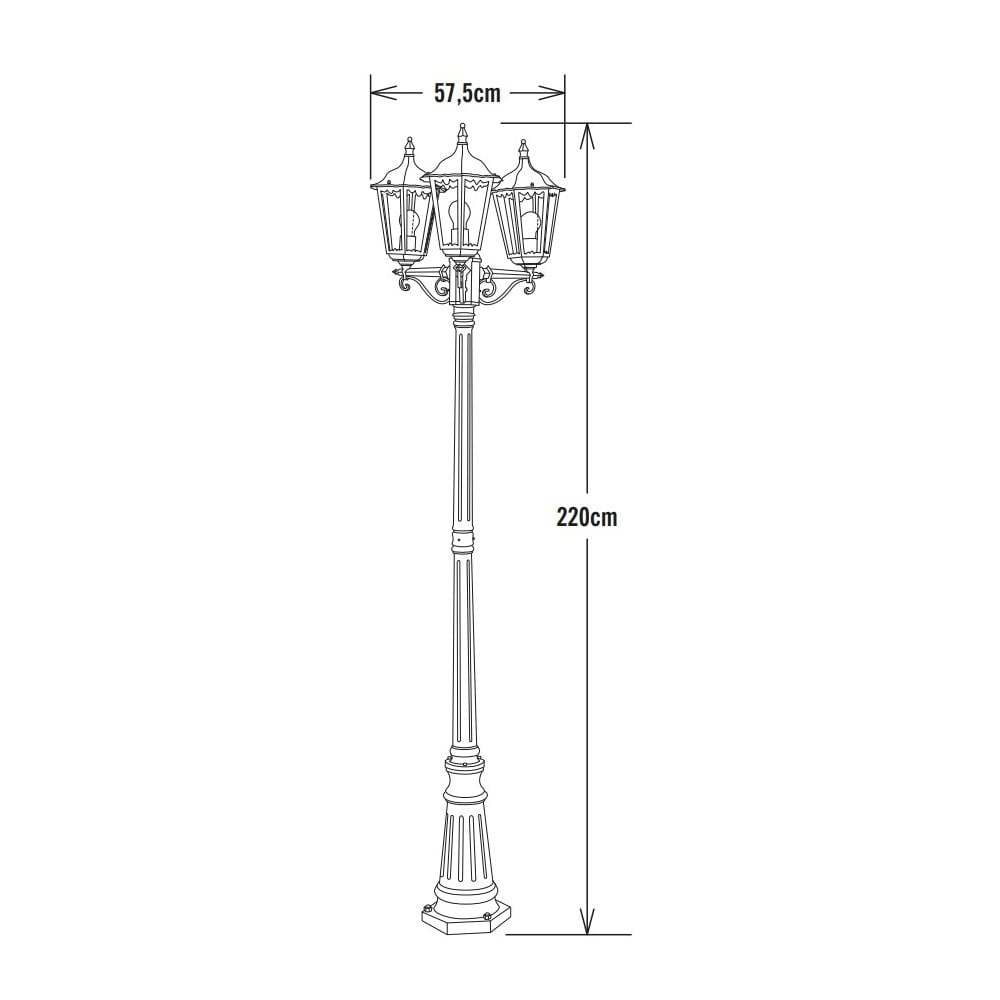 Konstsmide Firenze Triple Head Lampost - Matt White