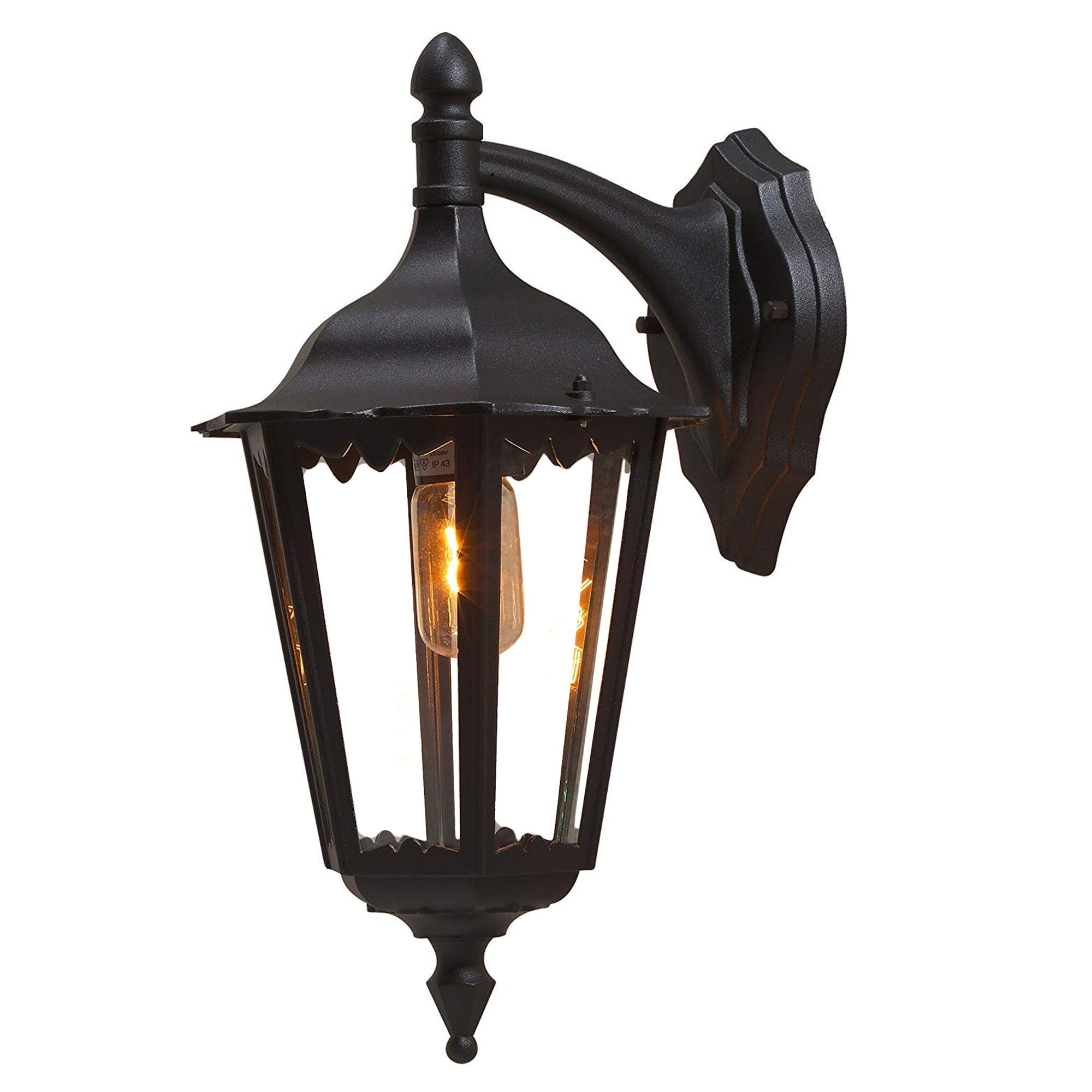 Konstsmide Firenze 45cm Down Wall Light - Matt Black