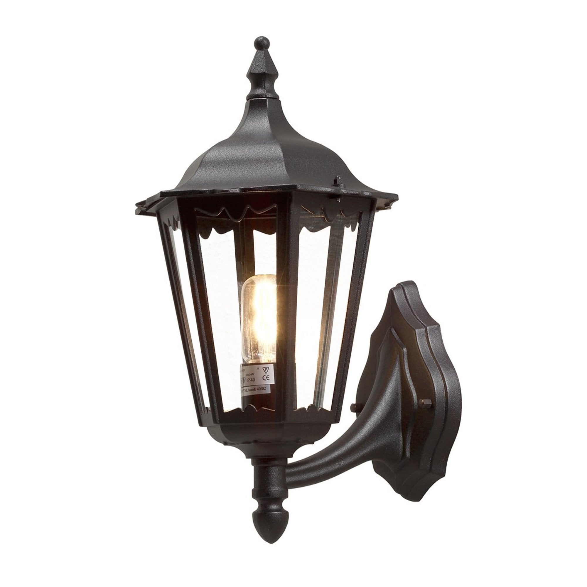 Konstsmide Firenze 45cm Up Wall Light - Matt Black