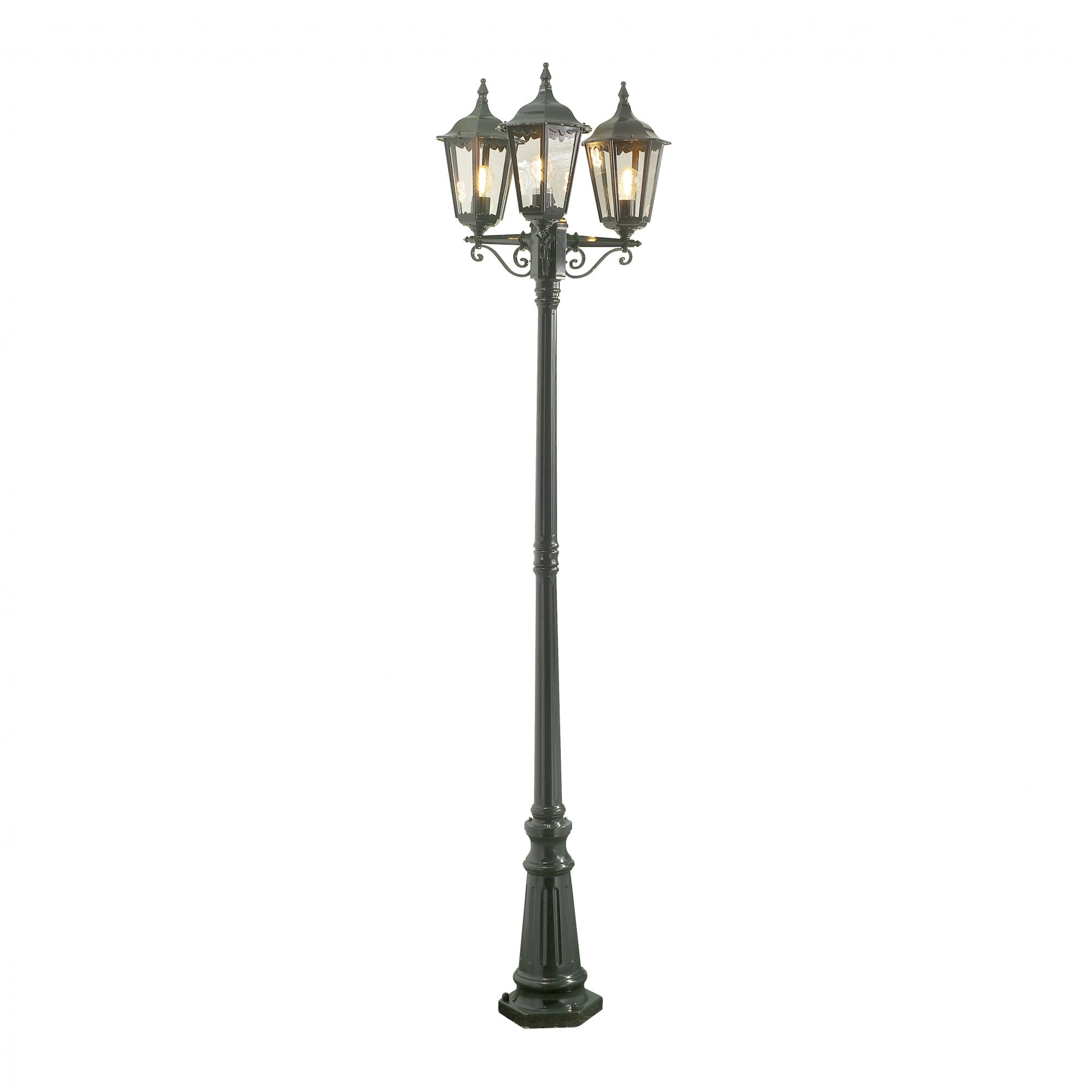 Konstsmide Firenze Triple Head Lampost - Green