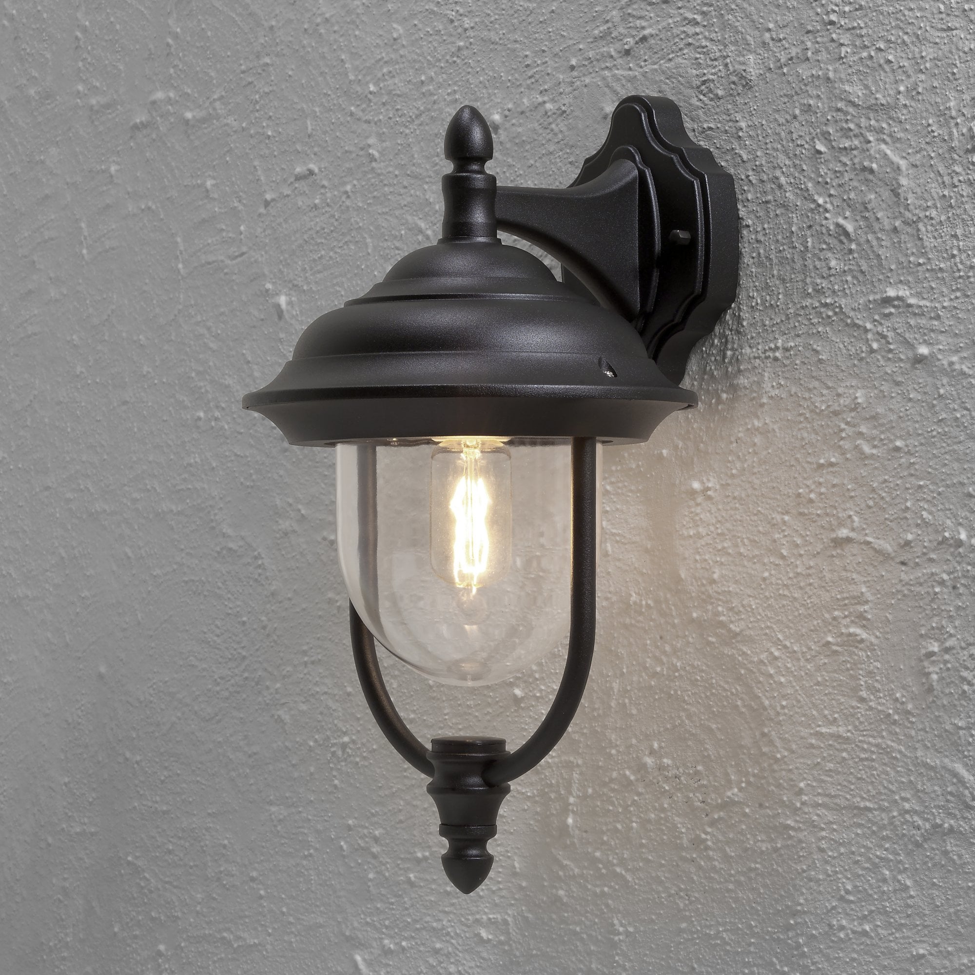 Konstsmide Parma Down Wall Light - Matt Black