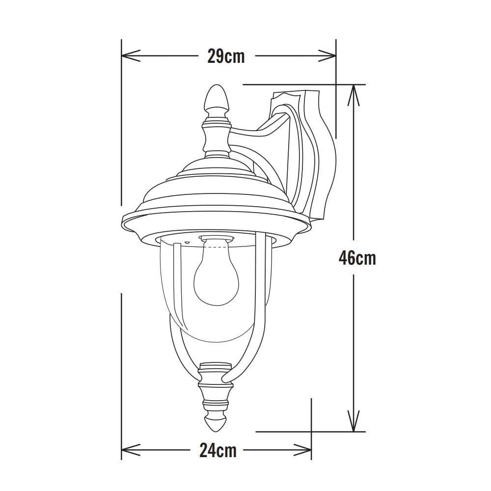Konstsmide Parma Down Wall Light - Matt Black