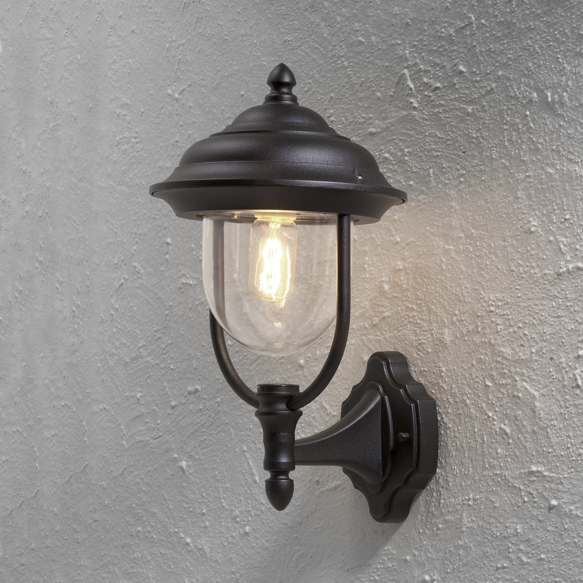 Konstsmide Parma Up Wall Light - Matt Black
