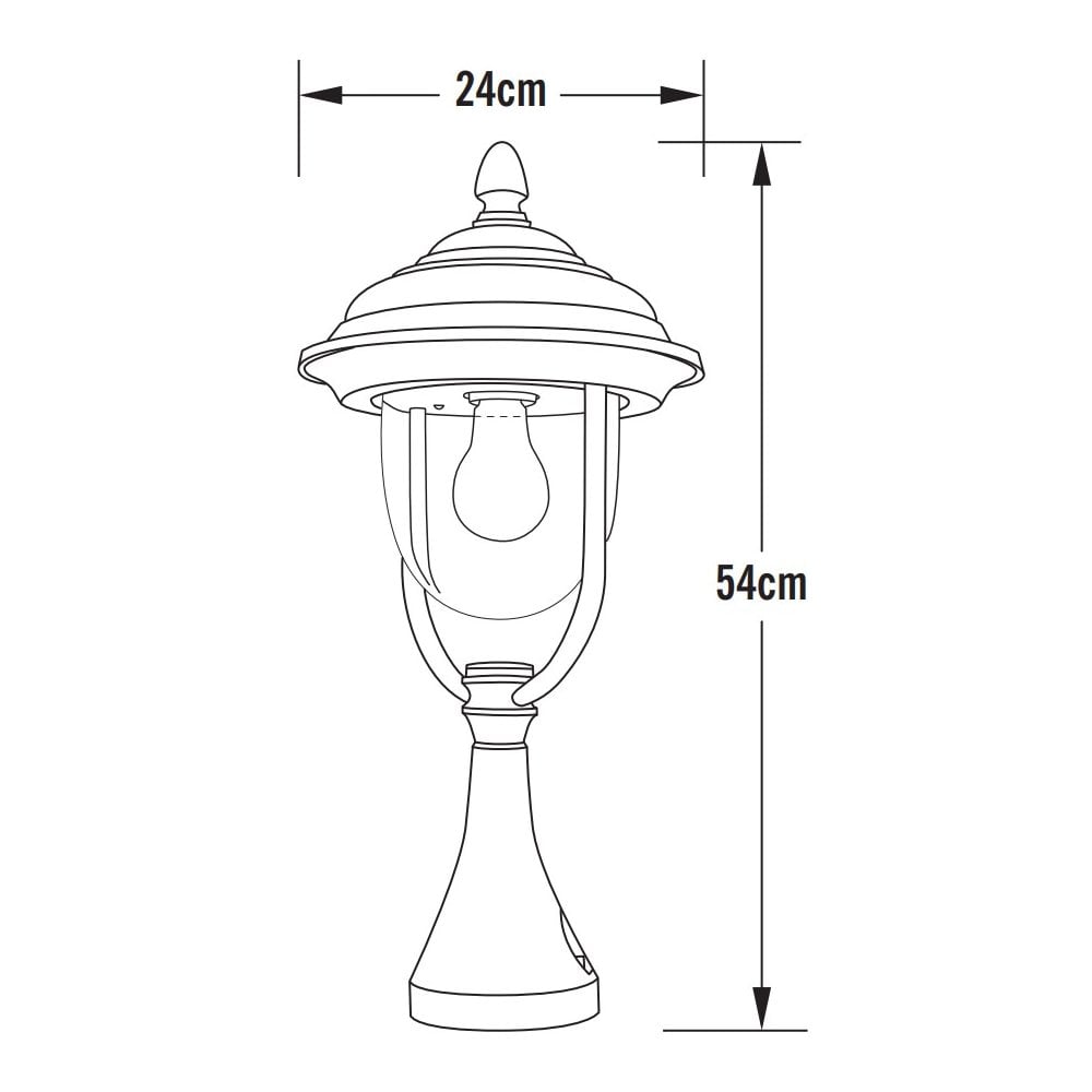 Konstsmide Parma Gate Post - Matt Black