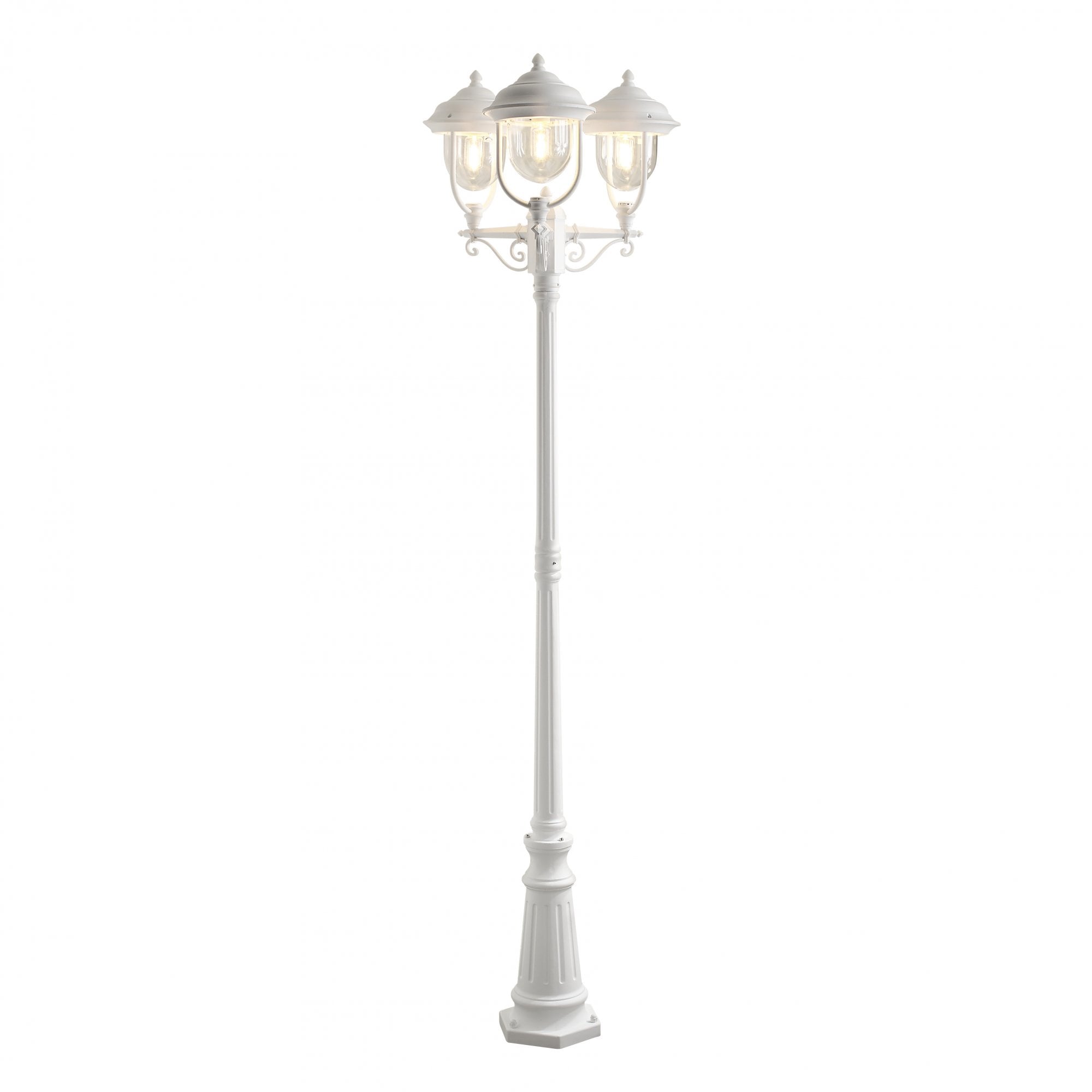 Konstsmide Parma Triple Head Lampost - Matt White