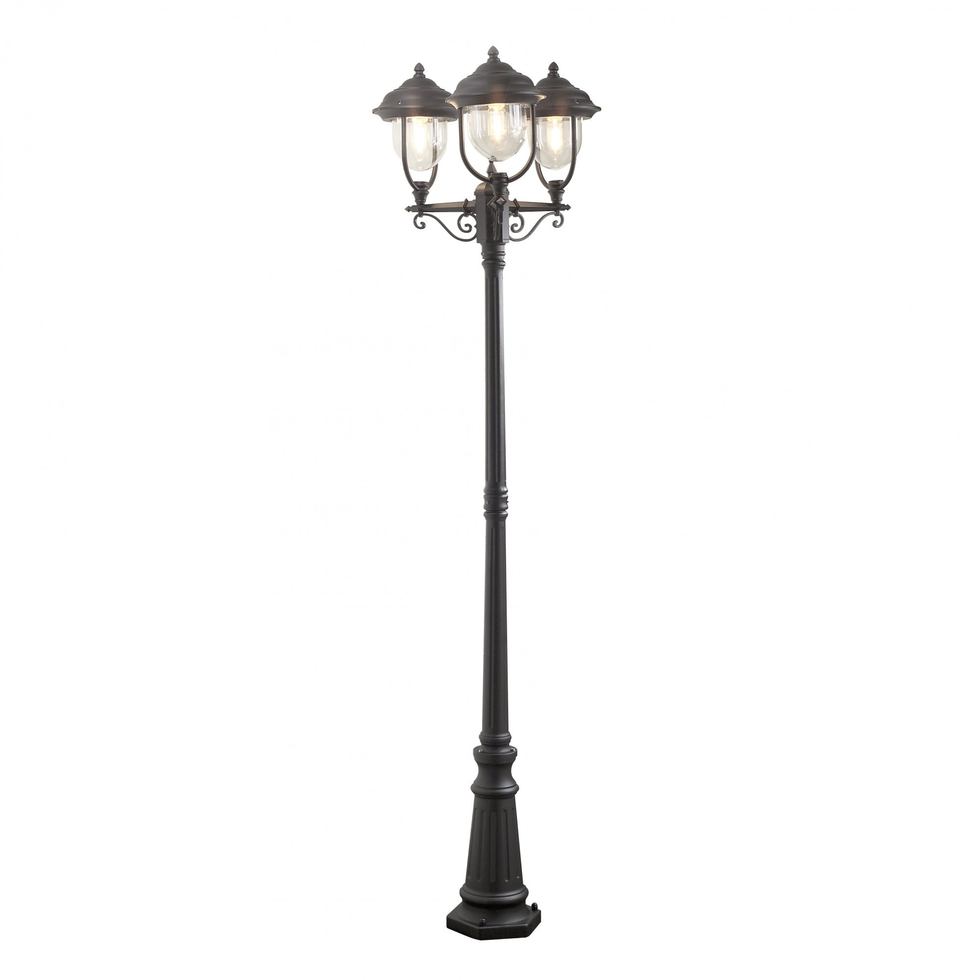 Konstsmide Parma Triple Head Lampost - Matt Black