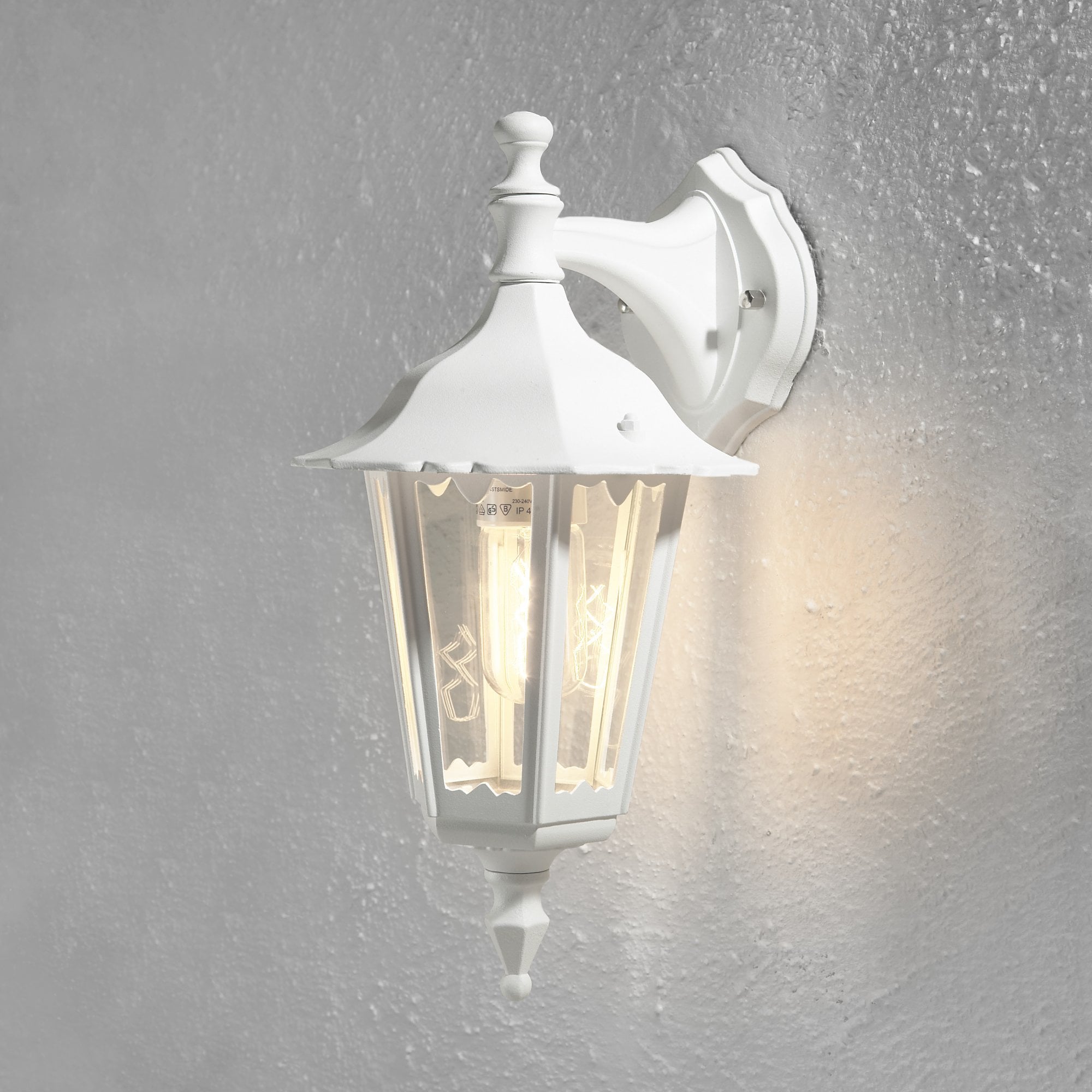 Konstsmide Firenze 39cm Down Wall Light - Matt White