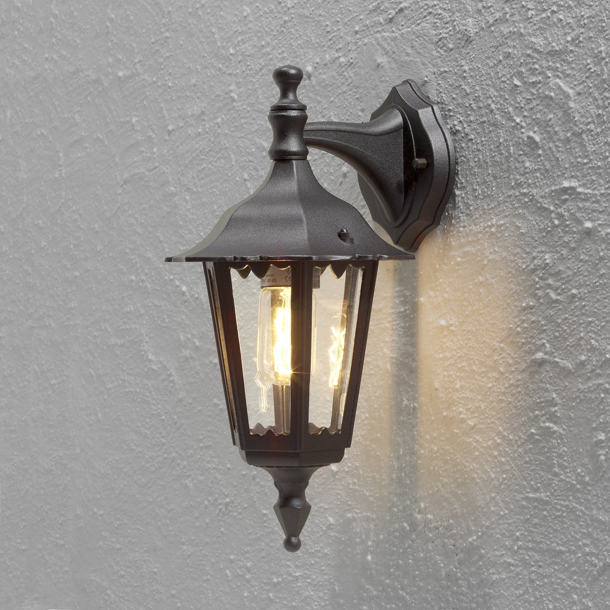 Konstsmide Firenze 39cm Down Wall Light - Matt Black