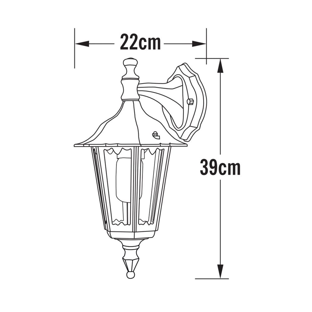 Konstsmide Firenze 39cm Down Wall Light - Matt Black