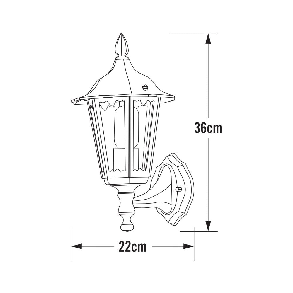 Konstsmide Firenze 36cm Up Wall Light - Matt Black