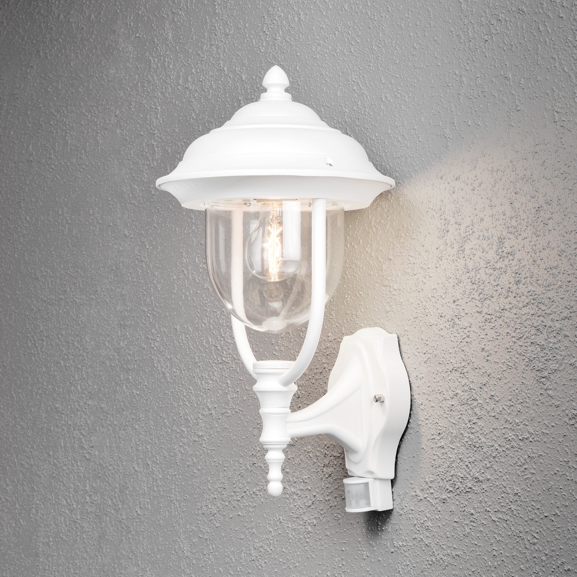 Konstsmide Parma Up Wall Light With PIR - Matt White