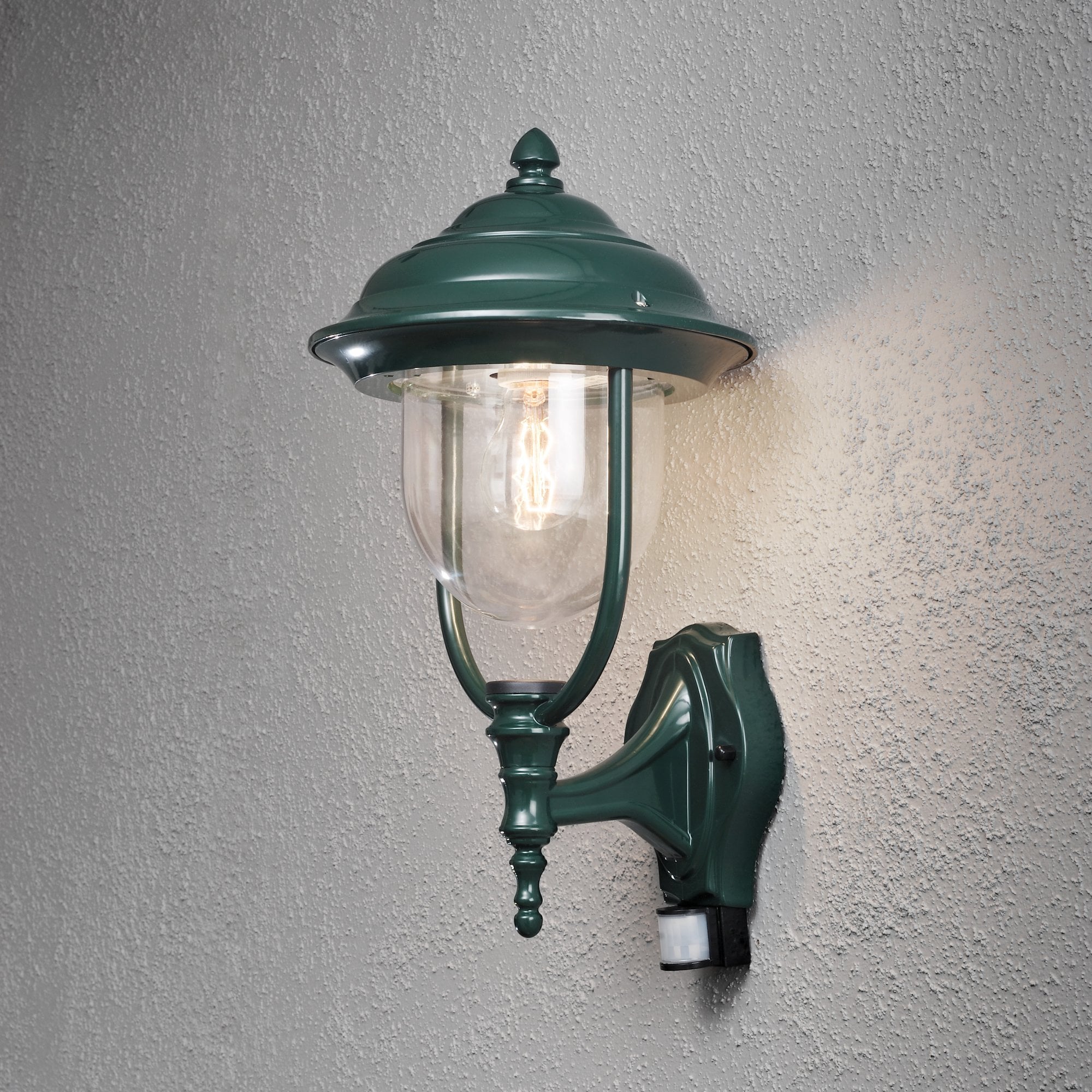 Konstsmide Parma Up Wall Light With PIR - Green