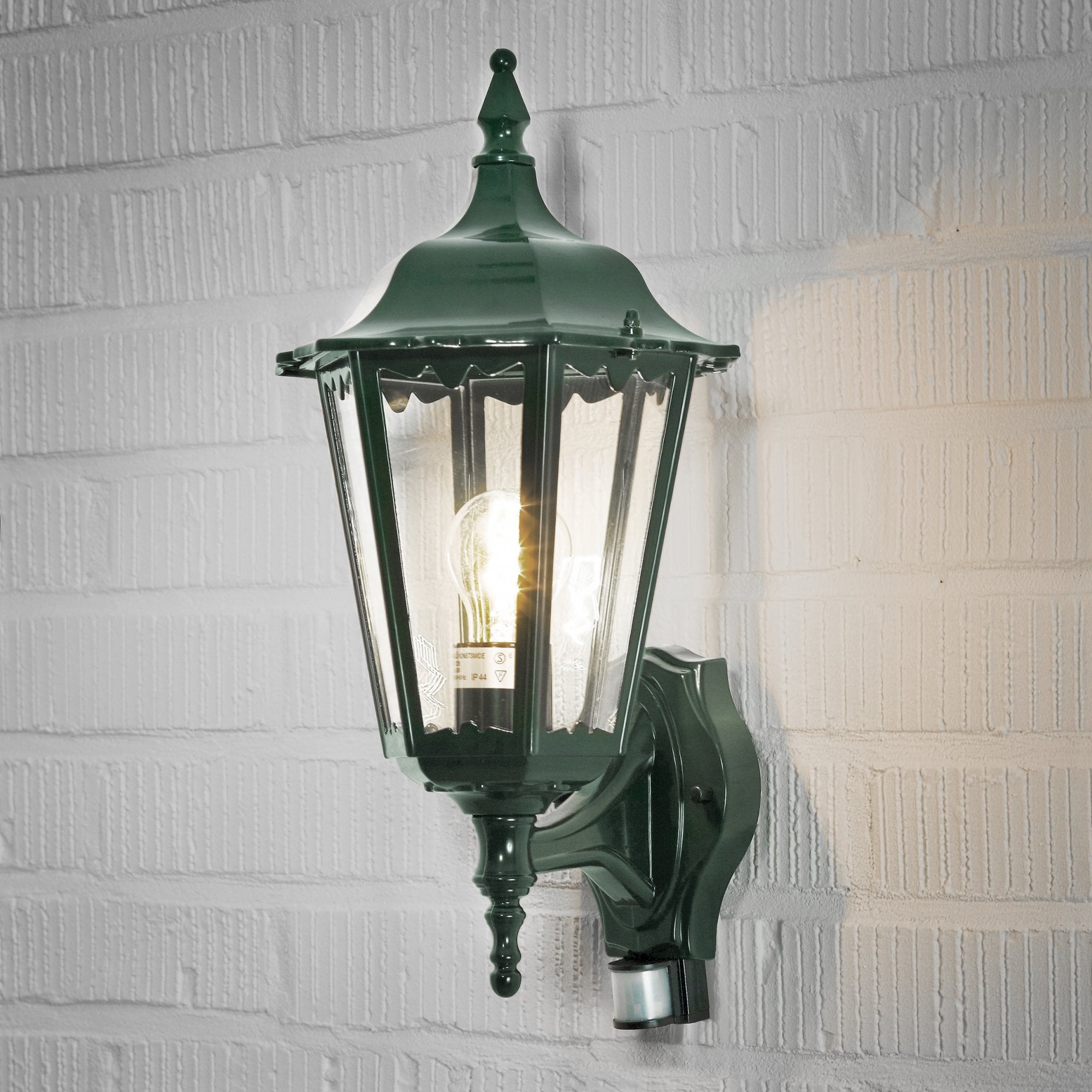 Konstsmide Firenze Up Wall Light With PIR - Green