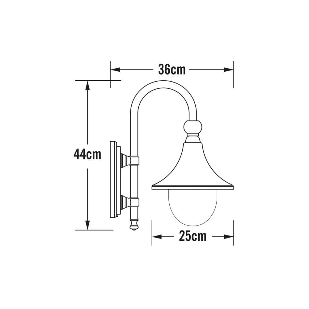 Konstsmide Bari Down Wall Light - Matt Black