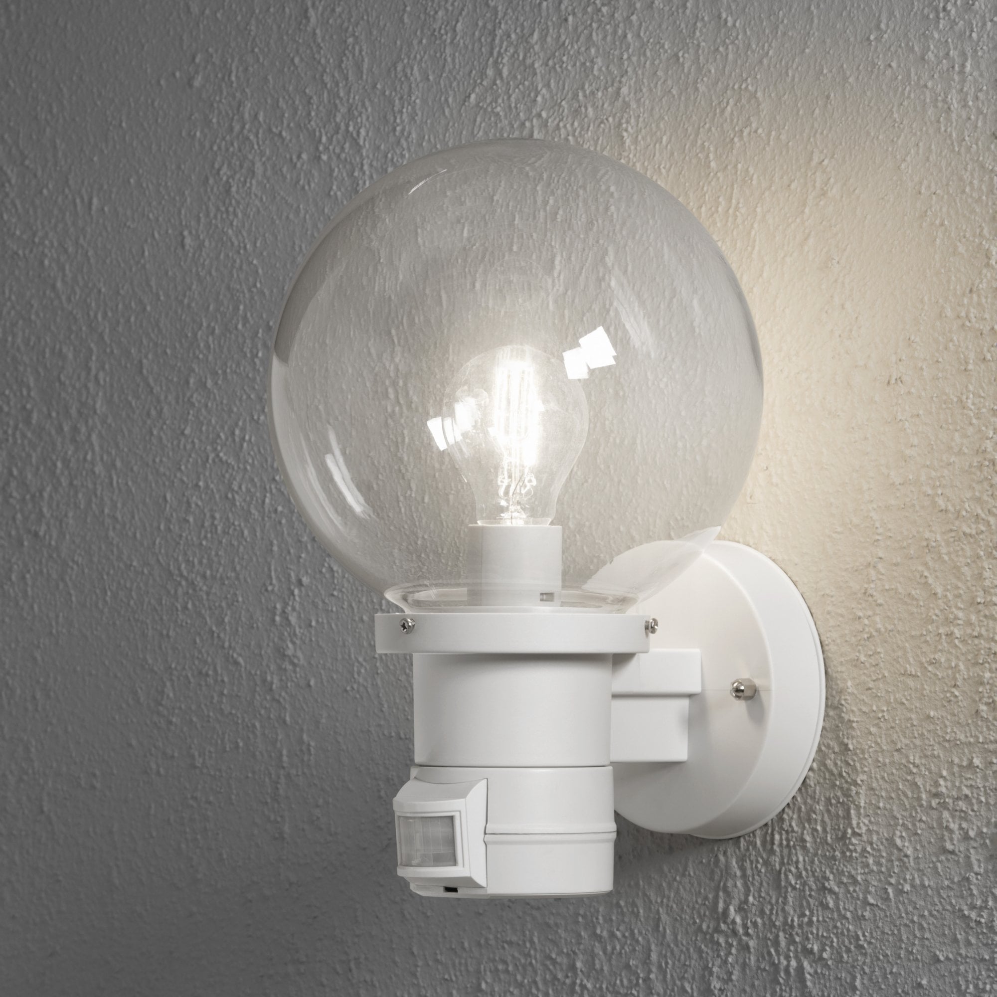 Konstsmide Nemi Up Wall Light with PIR - Matt White