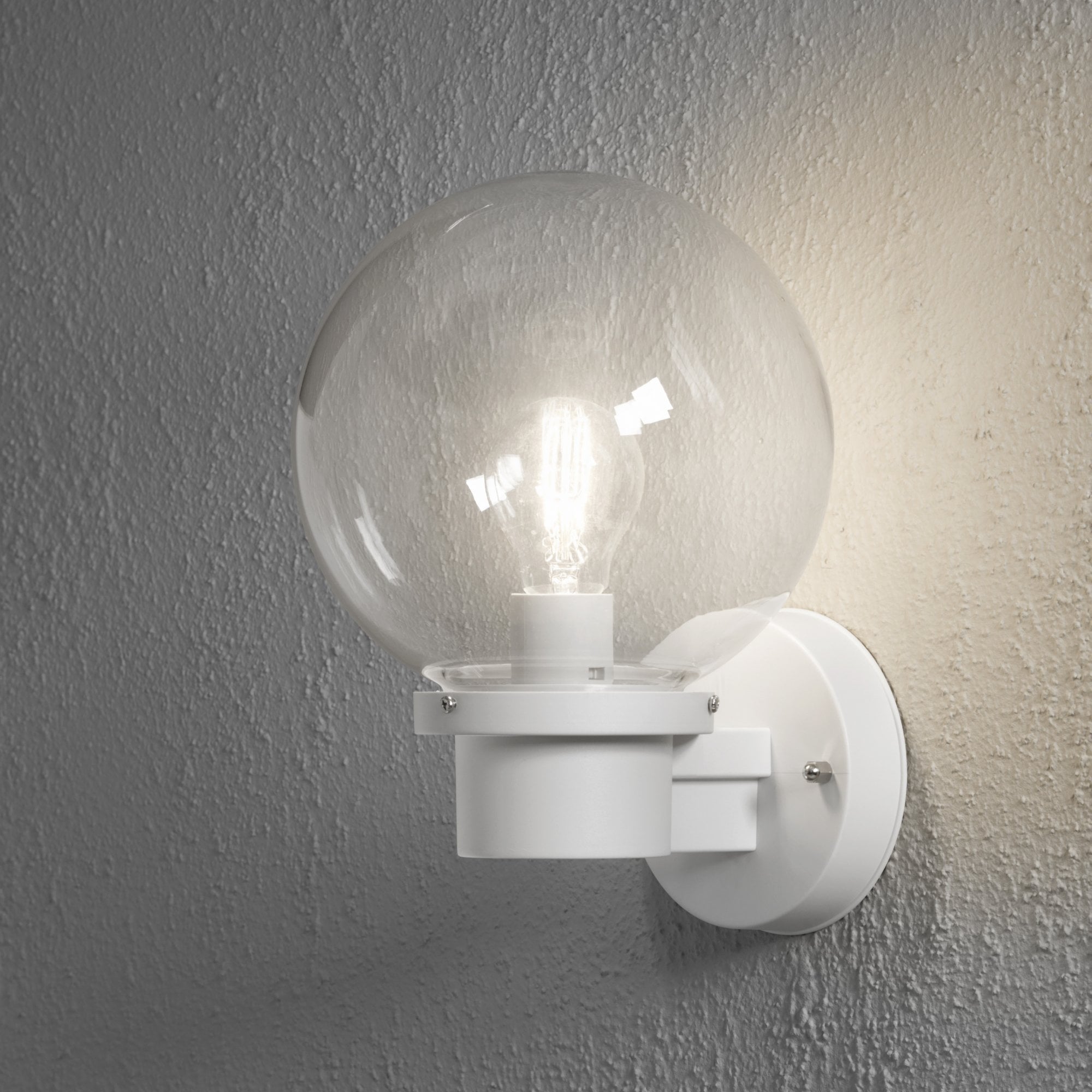 Konstsmide Nemi Up Wall Light with Dusk to Dawn Sensor - Matt White