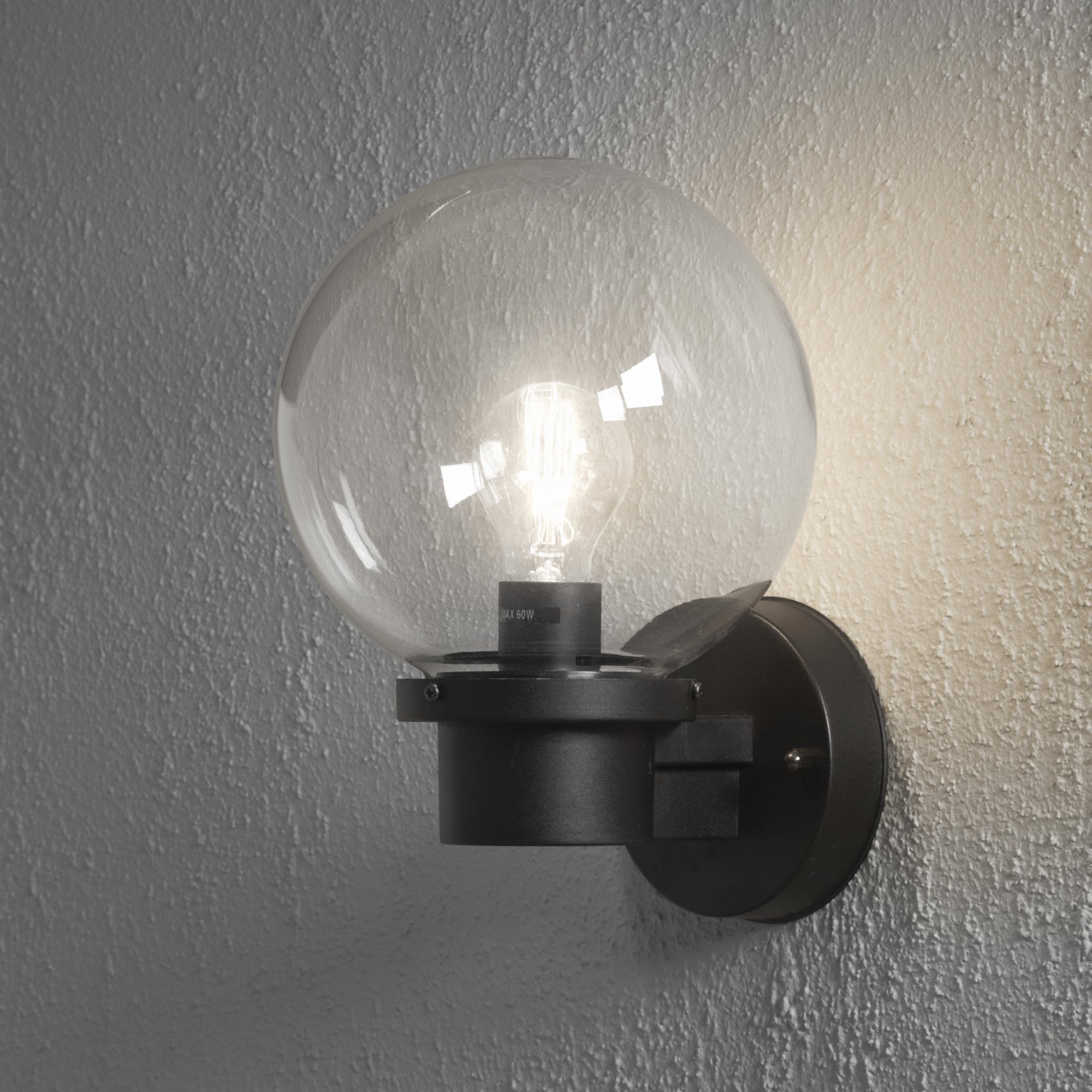 Konstsmide Nemi Up Wall Light with Dusk to Dawn Sensor - Matt Black