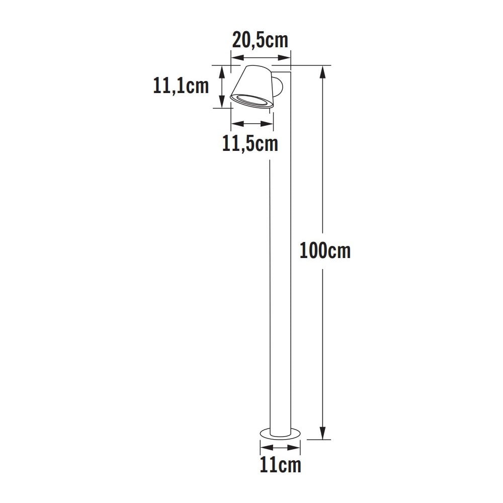 Konstsmide Trieste Short Post Light - Galvanized