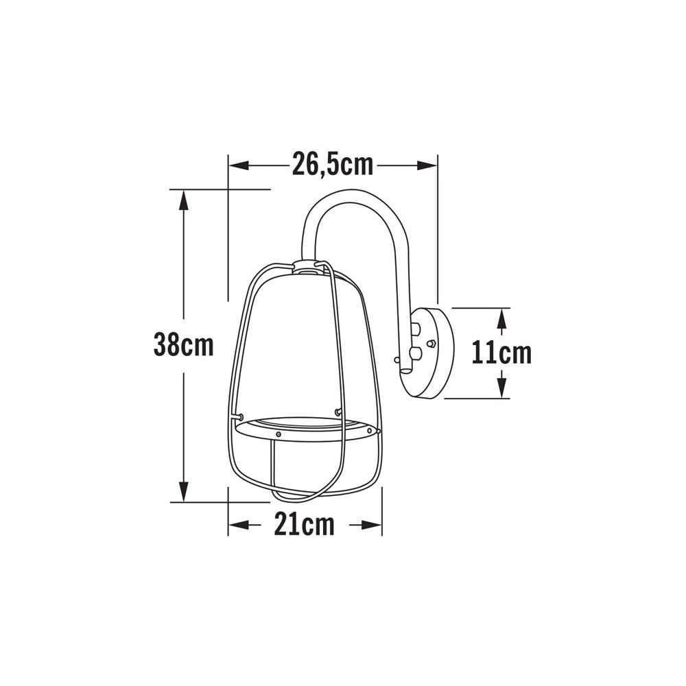 Konstsmide Perugia Wall Light - Matt Black