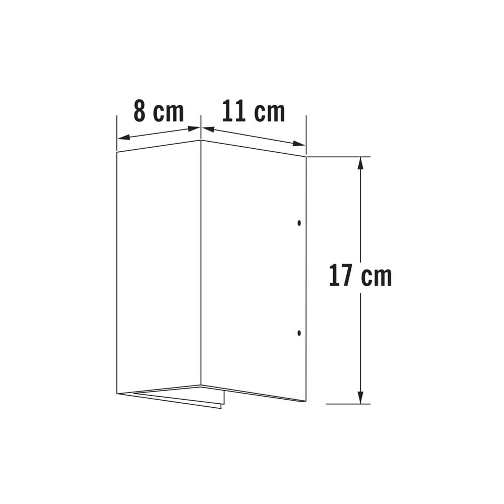 Konstsmide Cremona Rectangular LED Up/Down Wall Light - Rust