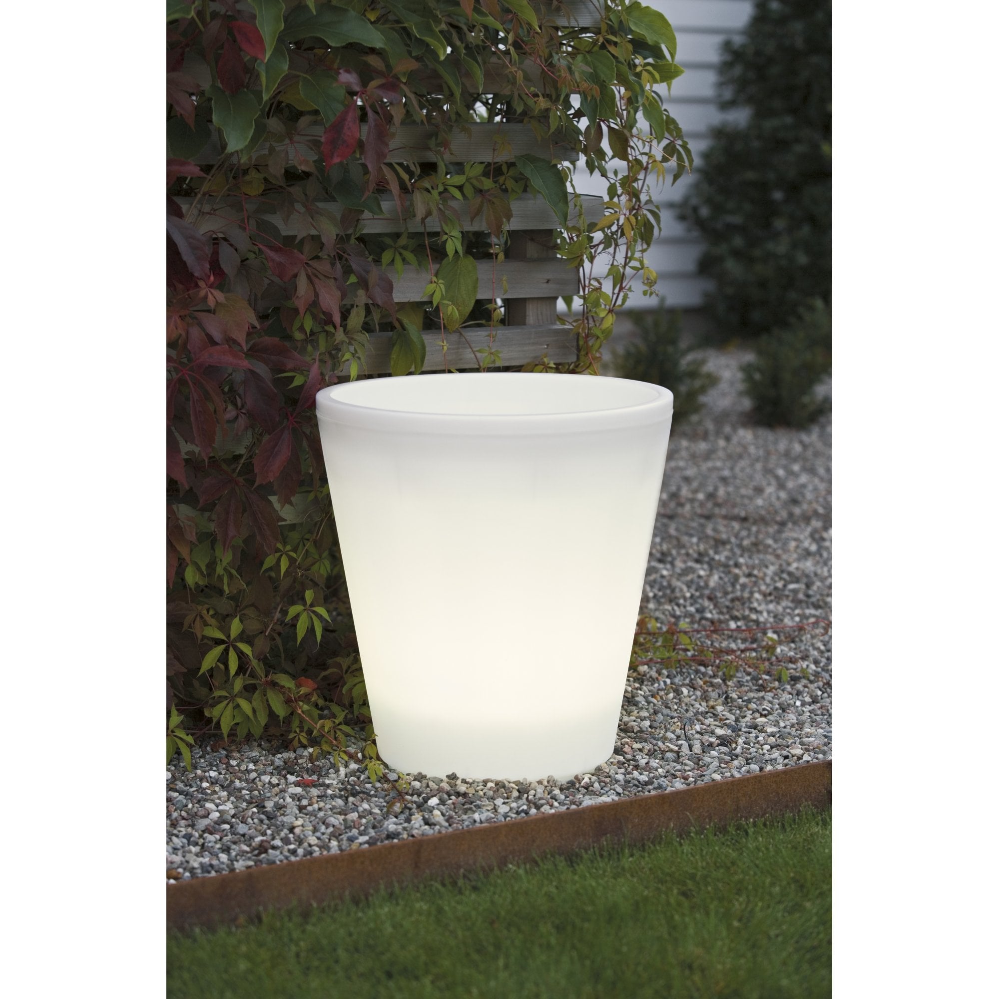 Konstsmide Assisi Large Plant Pot LED Table Light - White