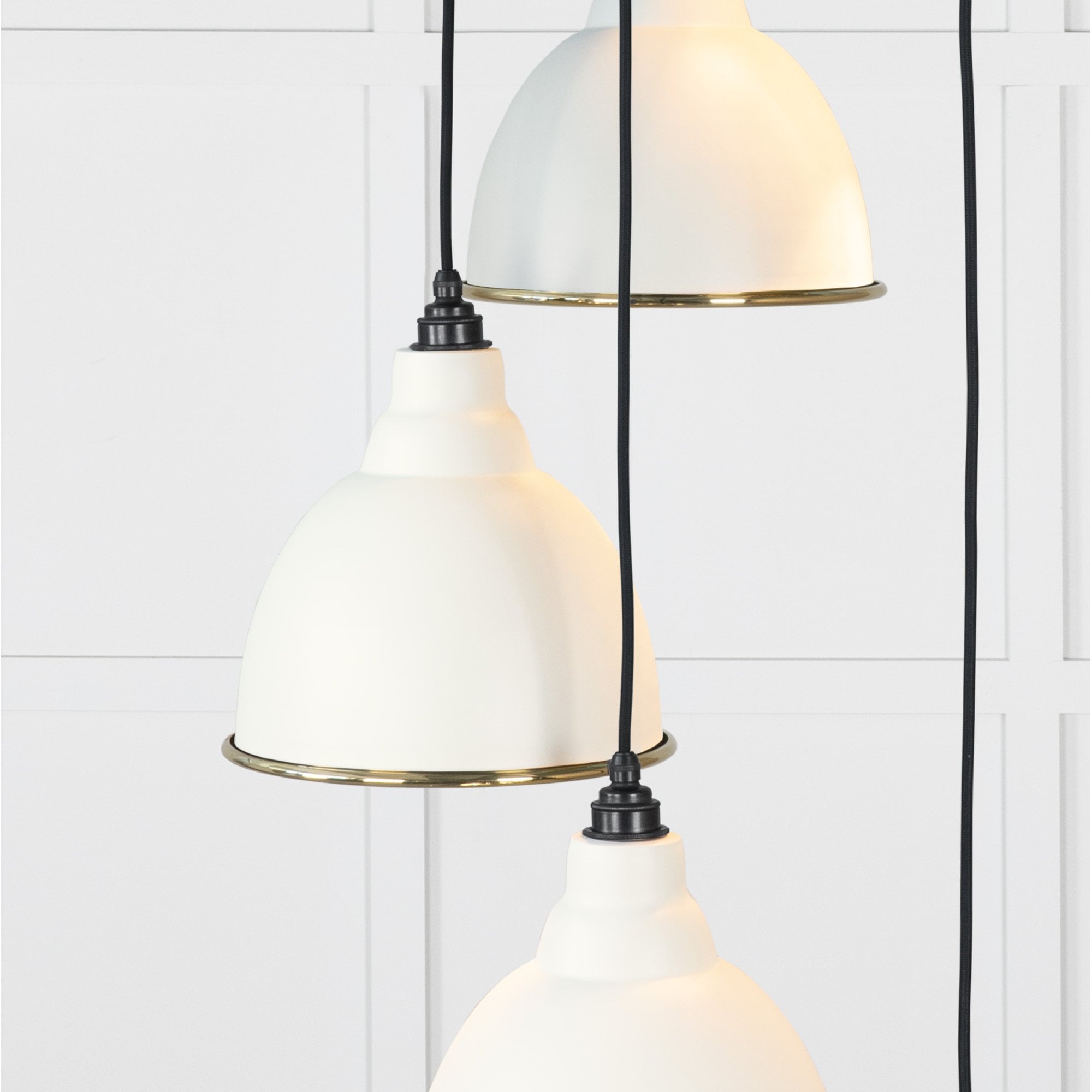 From The Anvil Hammered Brass Brindley Cluster Pendant - Teasel (Off White/Cream)