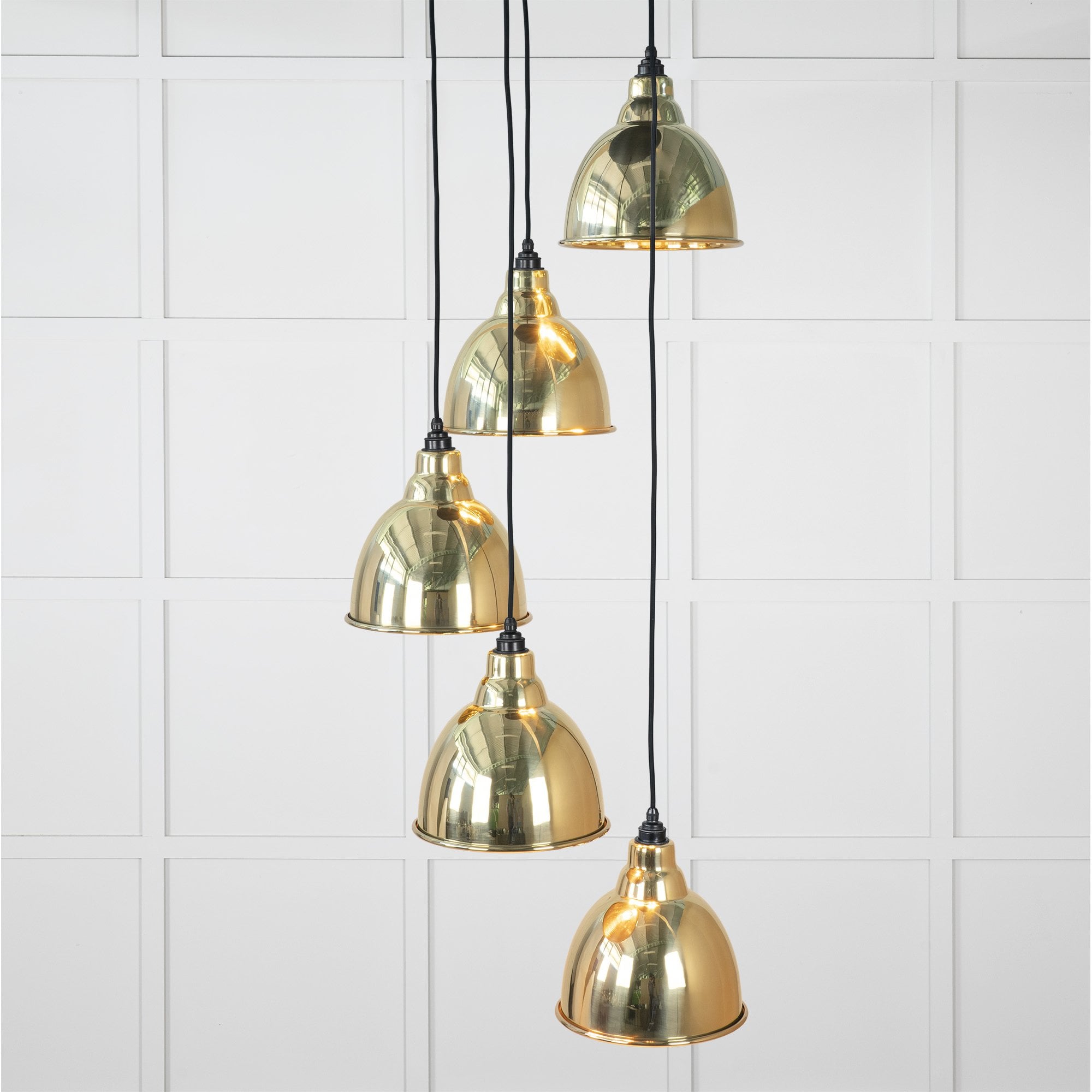 From The Anvil Smooth Brass Brindley Cluster Pendant