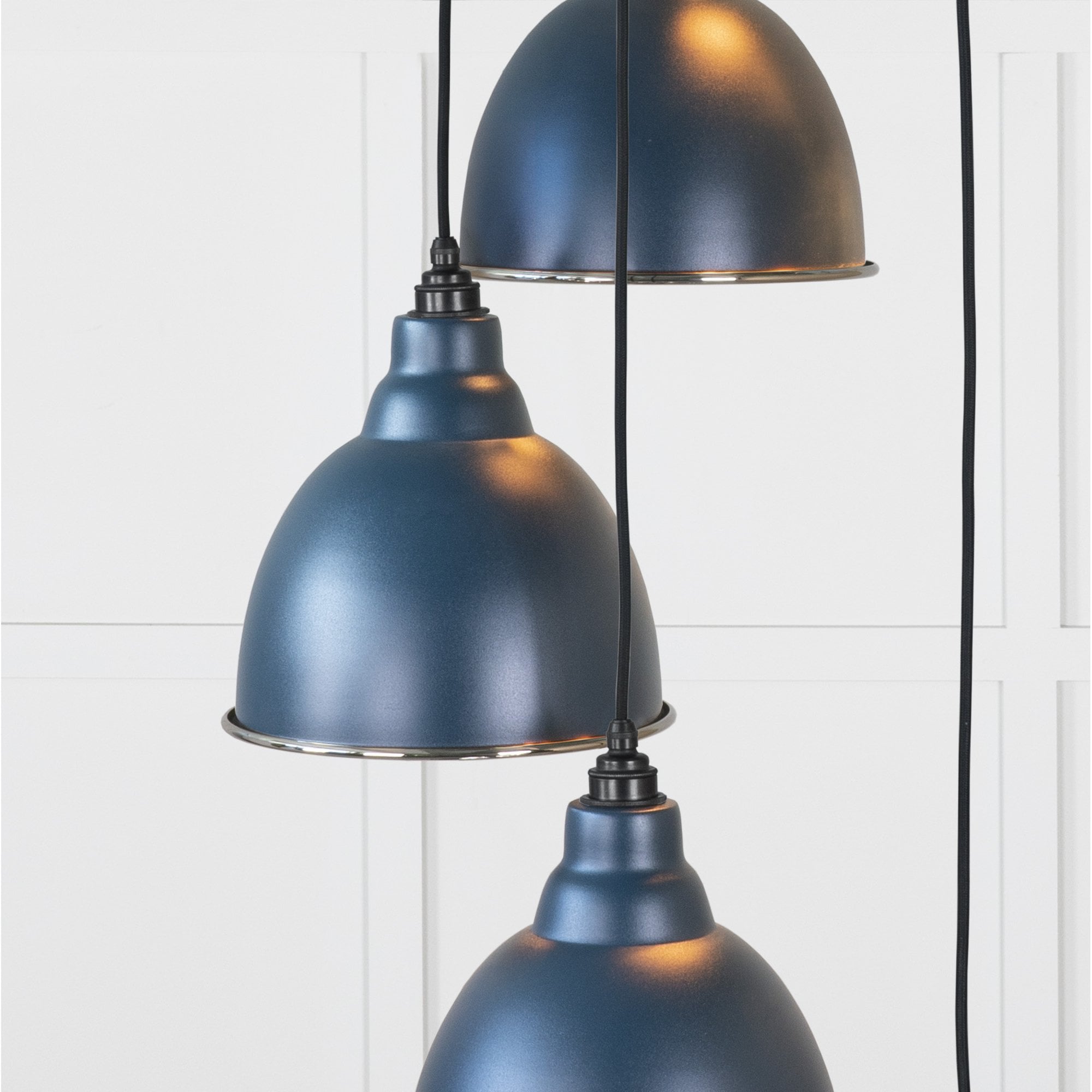 From The Anvil Hammered Nickel Brindley Cluster Pendant - Dusk (Dark Blue/Grey)