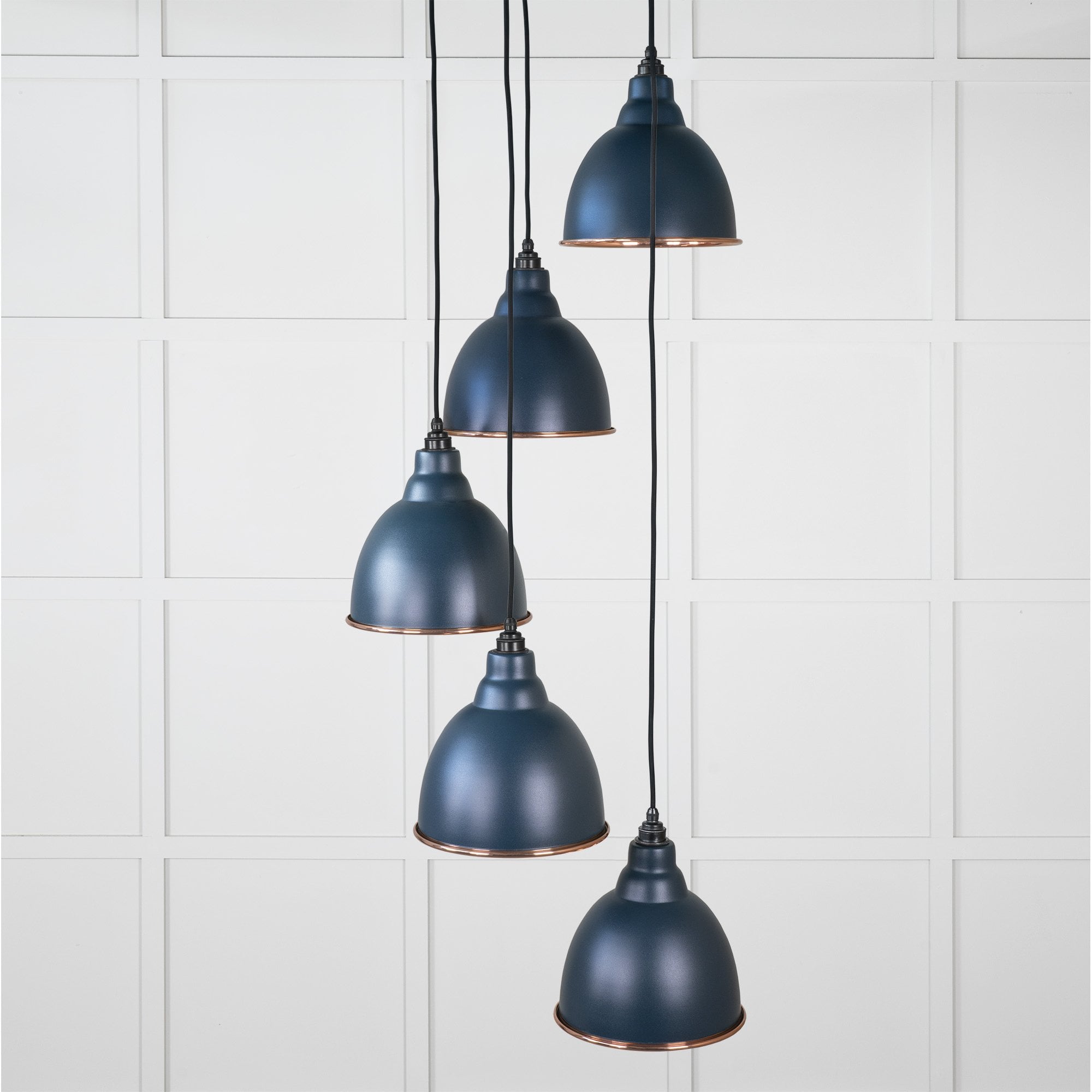 From The Anvil Hammered Copper Brindley Cluster Pendant - Dusk (Dark Blue/Grey)