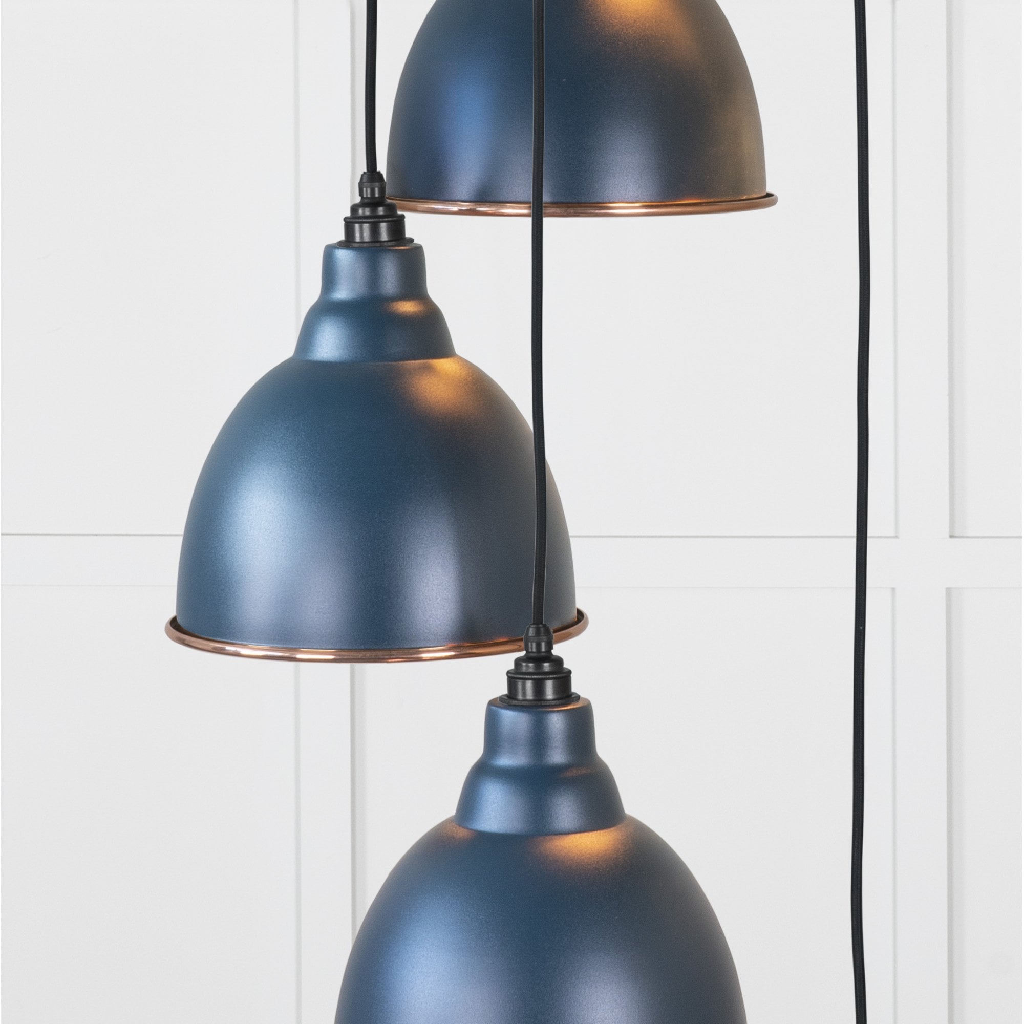 From The Anvil Hammered Copper Brindley Cluster Pendant - Dusk (Dark Blue/Grey)