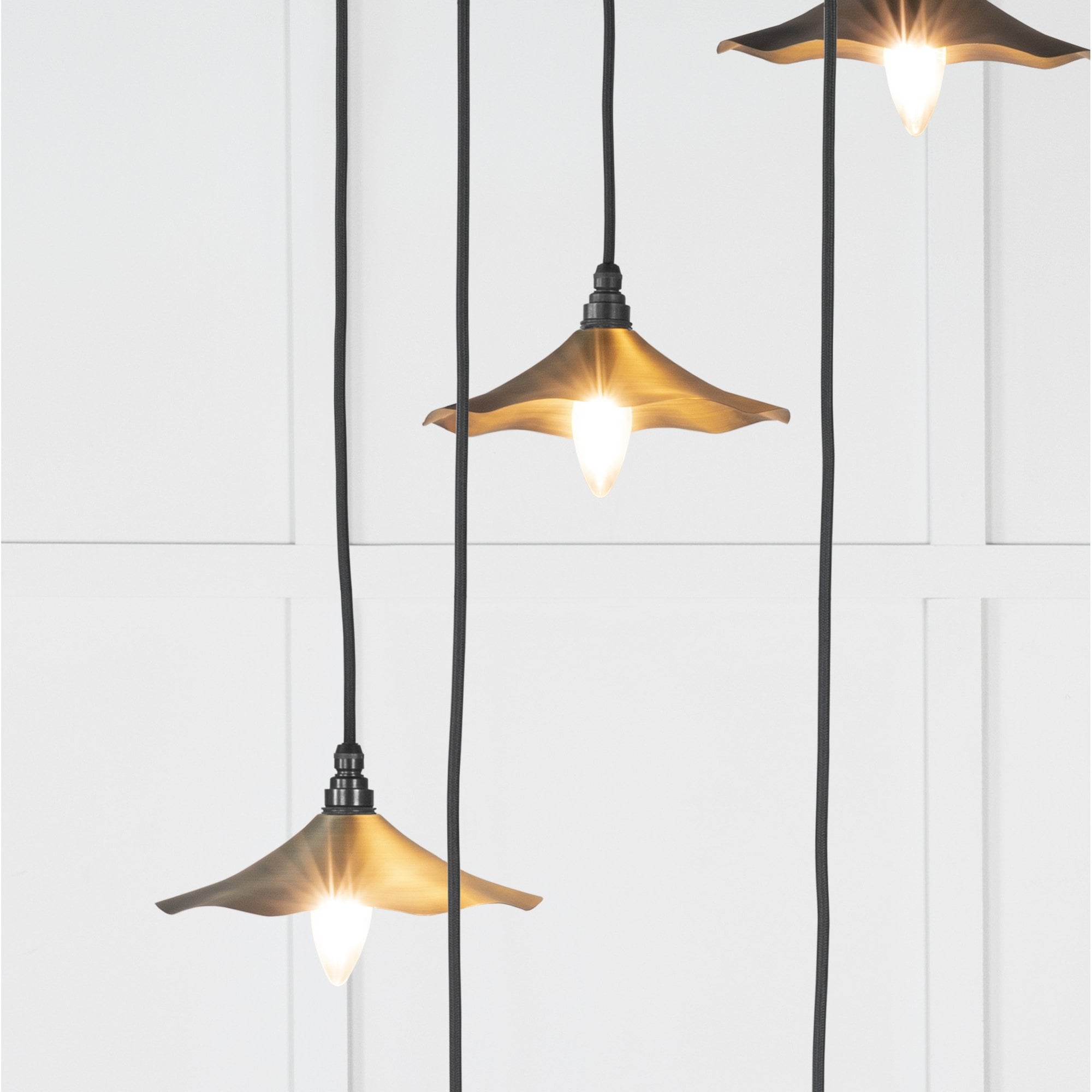 From The Anvil Aged Brass Flora Cluster Pendant