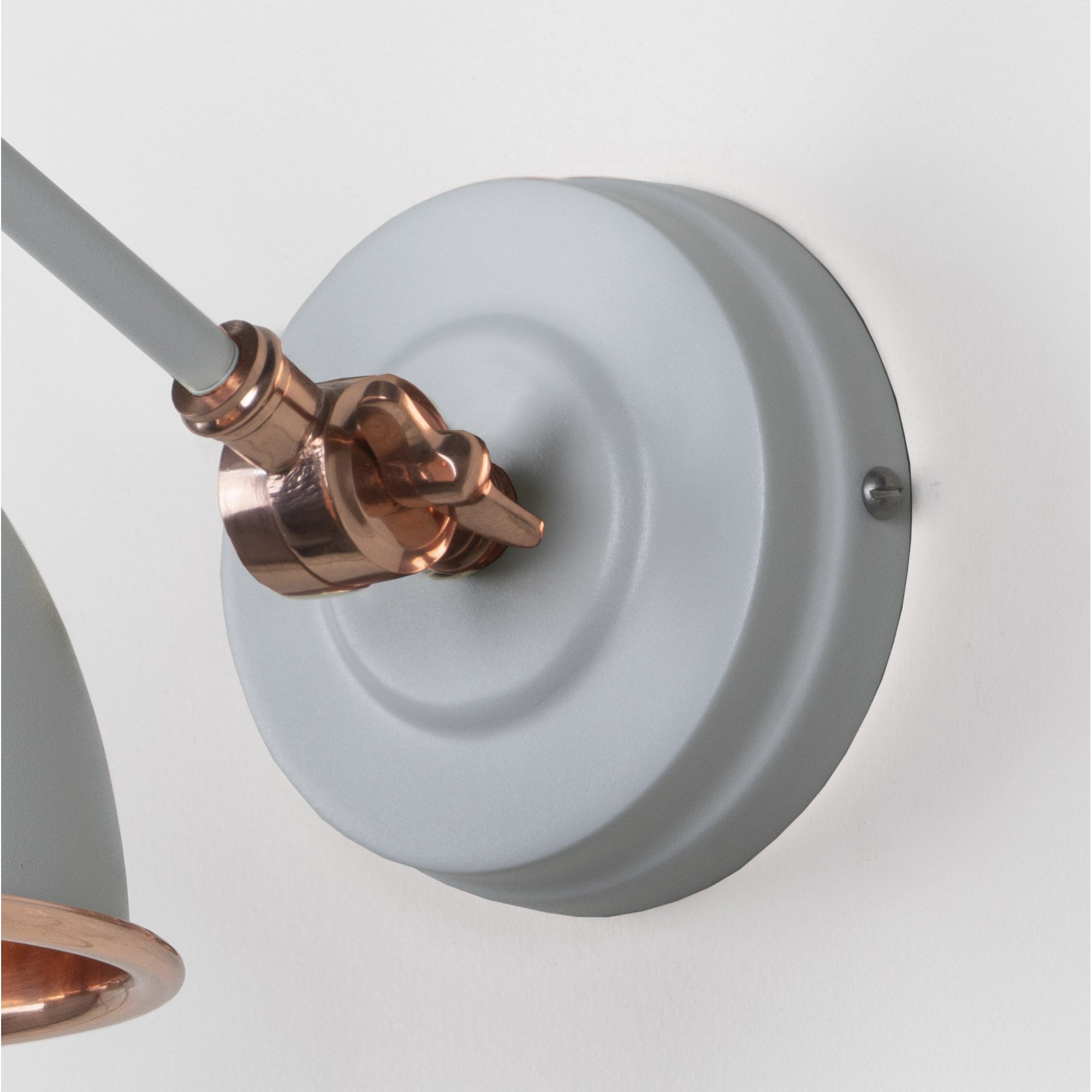 From The Anvil Smooth Copper Brindley Wall Light - Birch (Pale Grey)