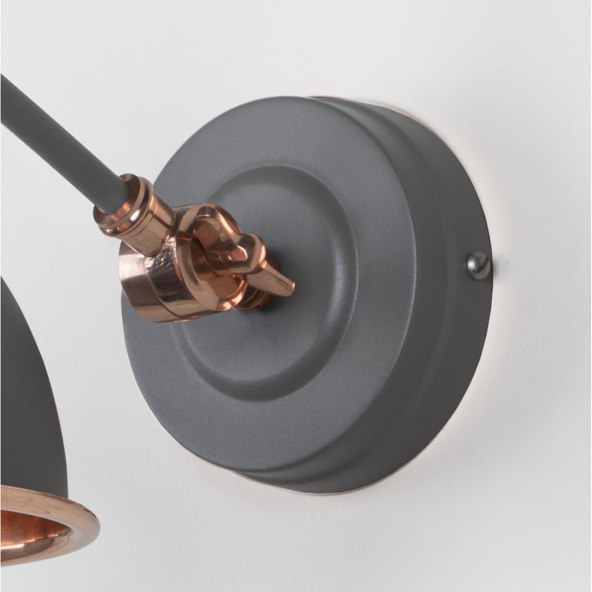 From The Anvil Smooth Copper Brindley Wall Light - Bluff (Warm Grey)