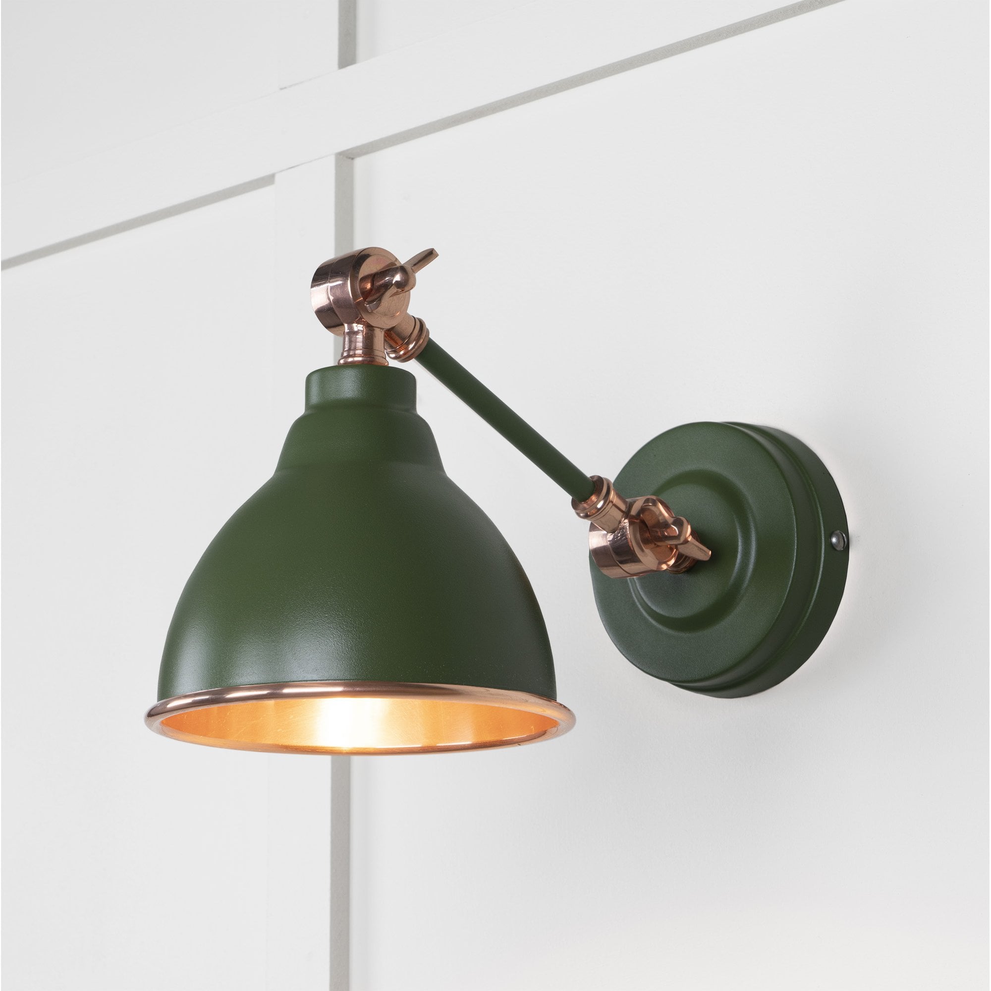 From The Anvil Smooth Copper Brindley Wall Light - Heath (Earthy Green)