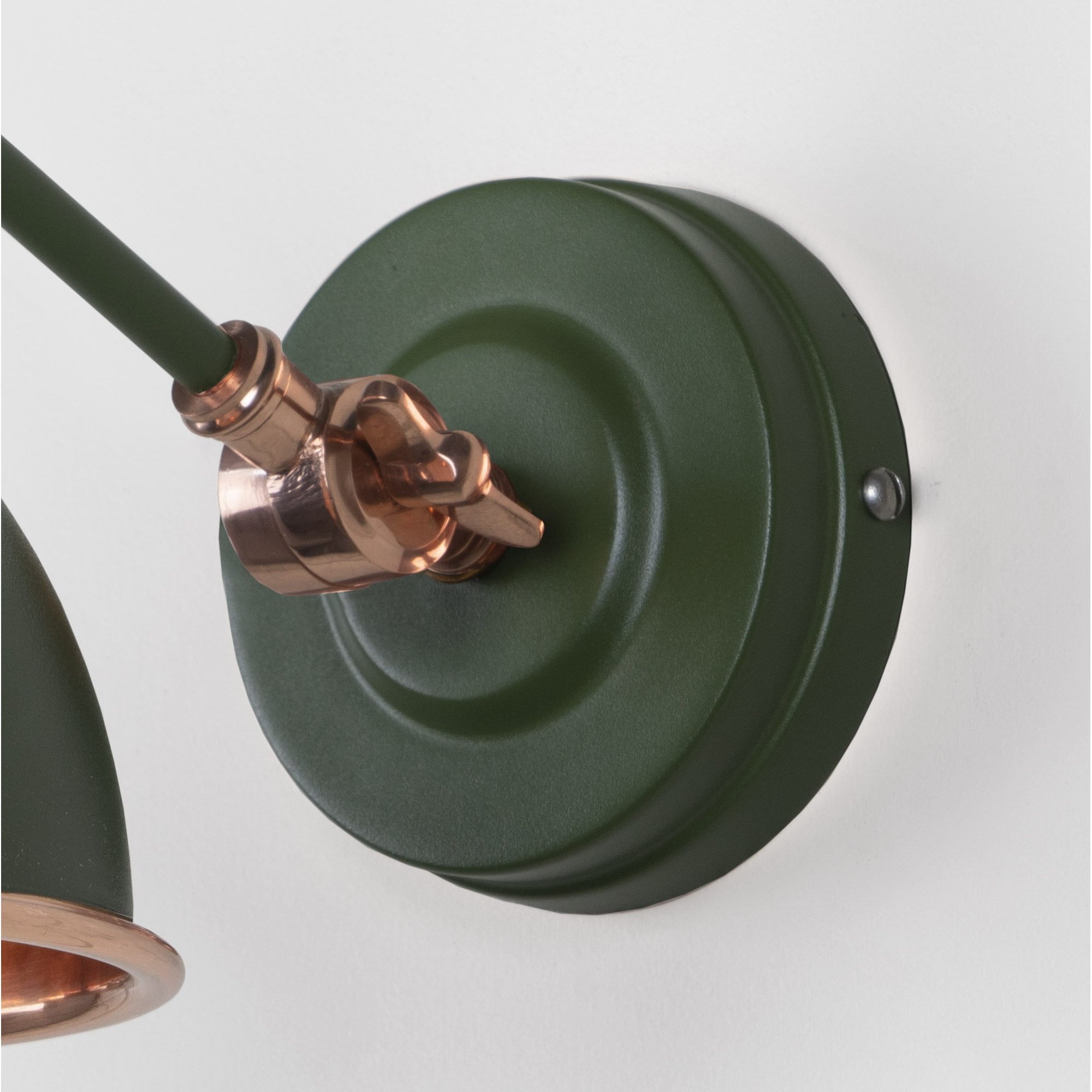 From The Anvil Smooth Copper Brindley Wall Light - Heath (Earthy Green)