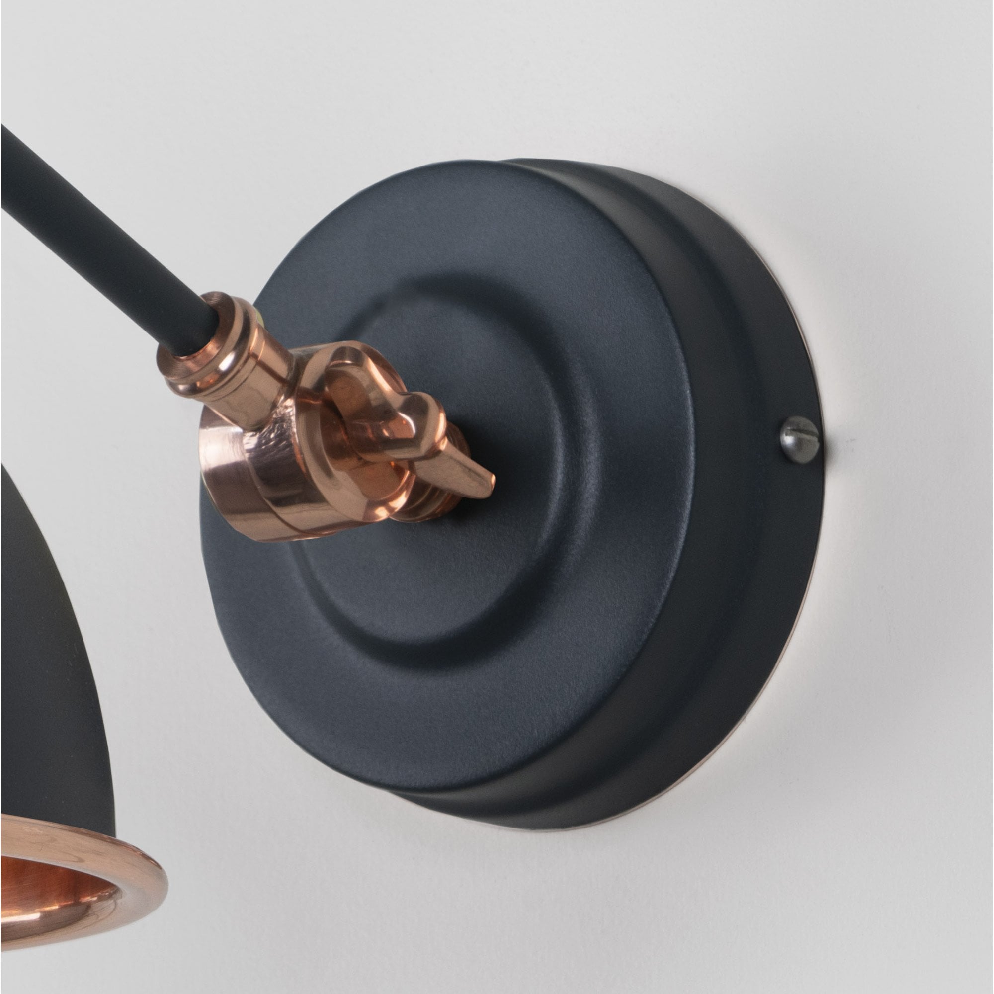 From The Anvil Smooth Copper Brindley Wall Light - Soot (Dark Grey)