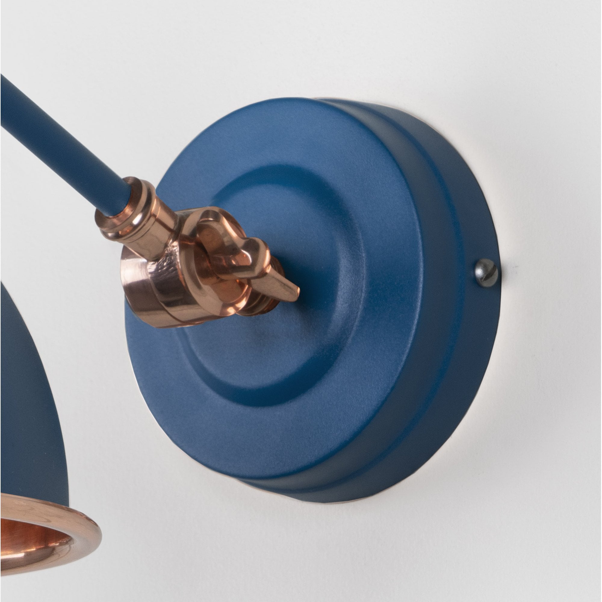 From The Anvil Smooth Copper Brindley Wall Light - Upstream (Blue)