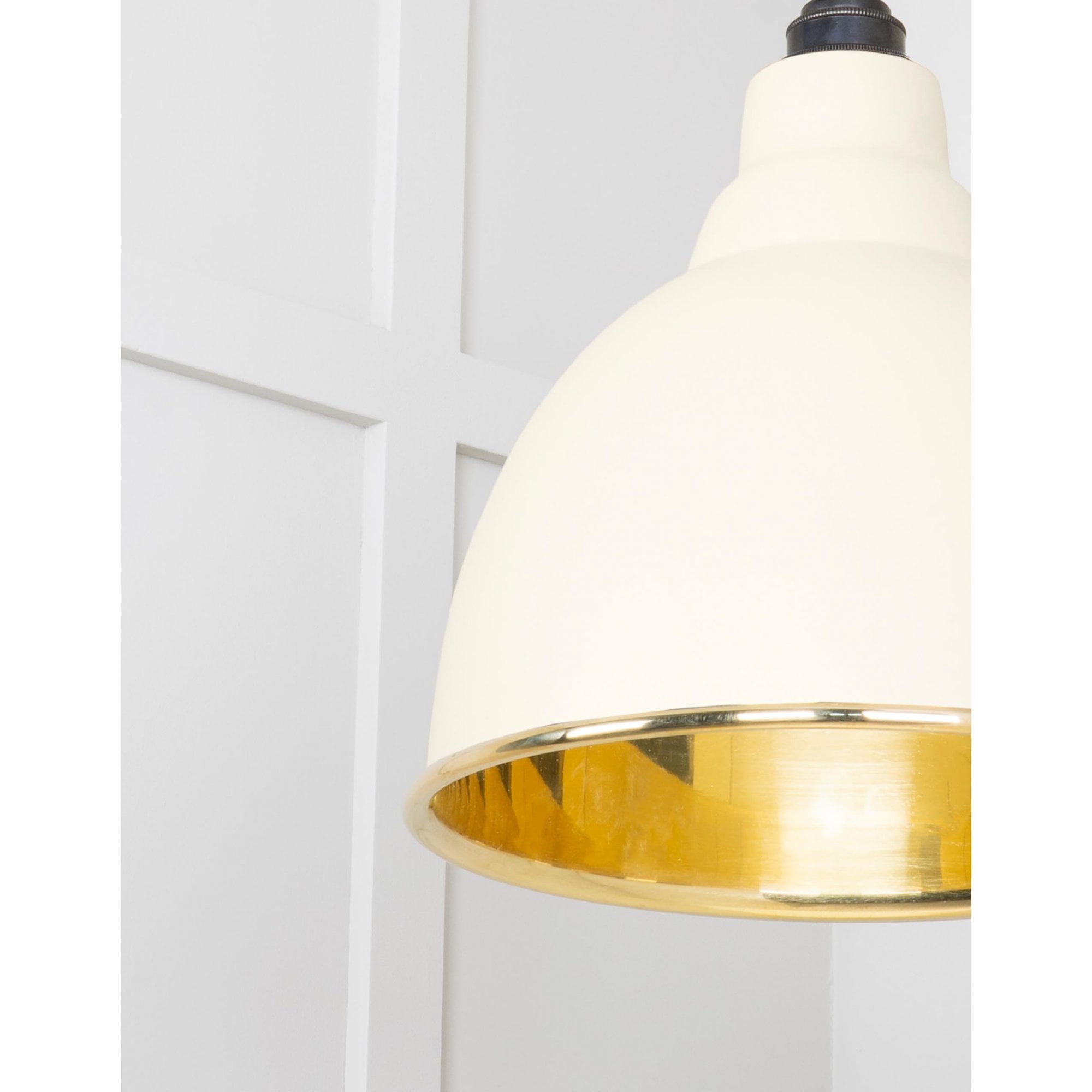 From The Anvil Smooth Brass Brindley Cluster Pendant - Teasel (Off White/Cream)