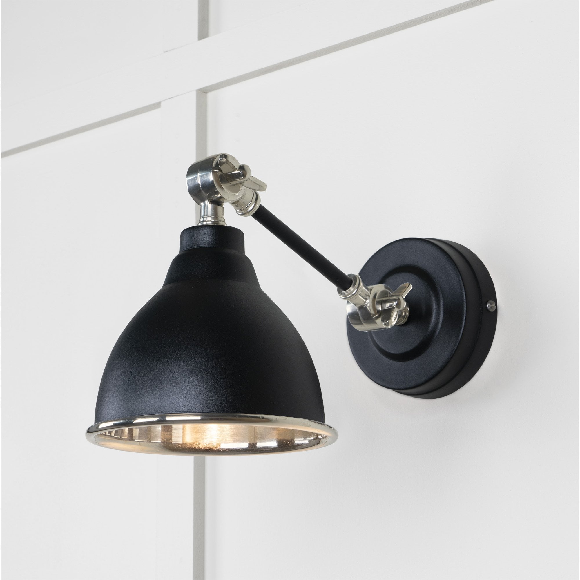 From The Anvil Smooth Nickel Brindley Wall Light - Elan Black